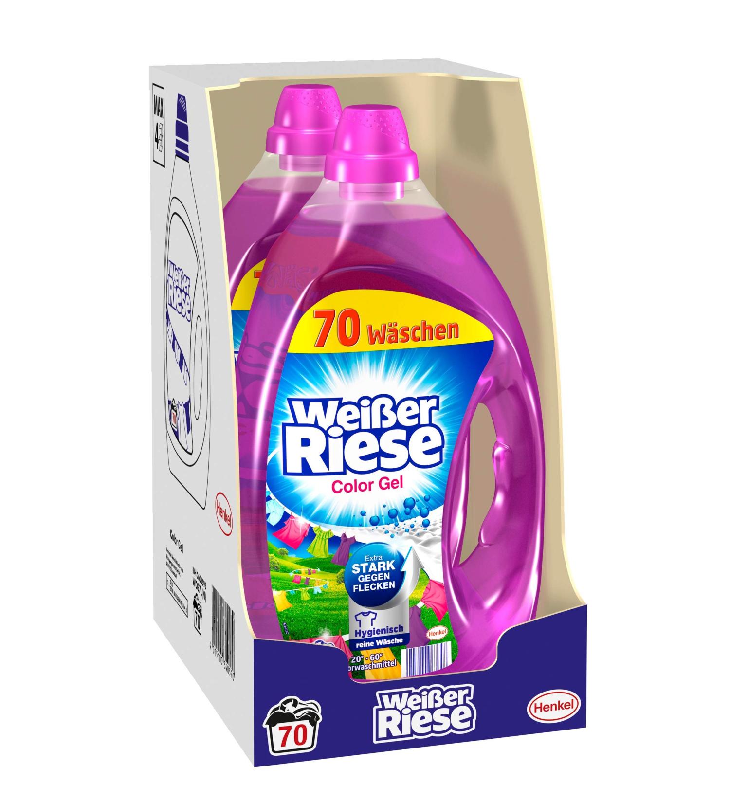 White Giant Color Gel - Extra Strong Liquid Detergent for Bright Laundry | 140 Washloads (2 x 70) - Stain Removal & Freshness Guaranteed - Buy Online on GoSupps.com