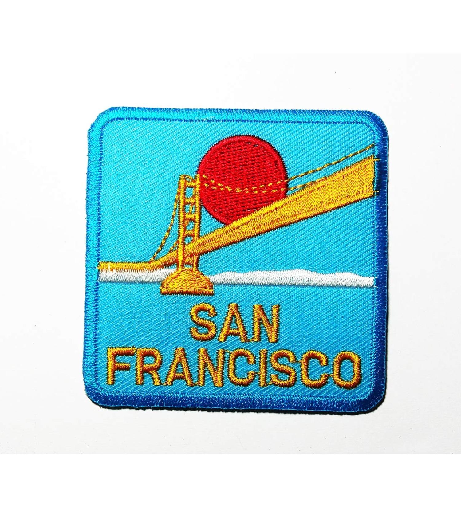 National Flag San Francisco is a City in California  USA Logo Patch Embroidered Sew Iron On Patches Badge Bags Hat Jeans Shoes T-Shirt Applique