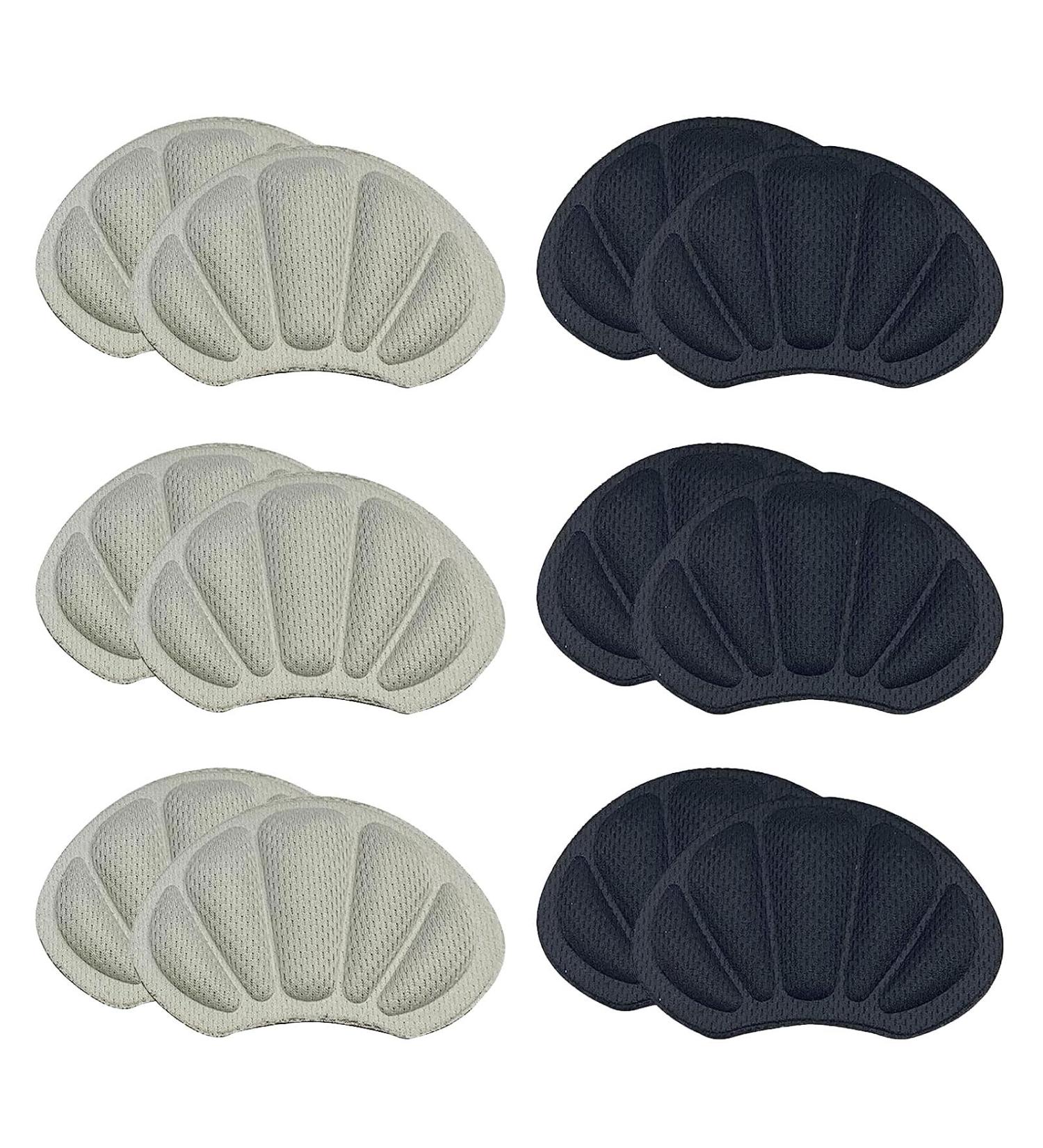 TSHAOUN 6 Pairs Heel Cushion Pads - Self-Adhesive Protectors for Shoes, Foot Cushions to Prevent Rubbing and Blisters - Black Grey - Buy Online on GoSupps.com