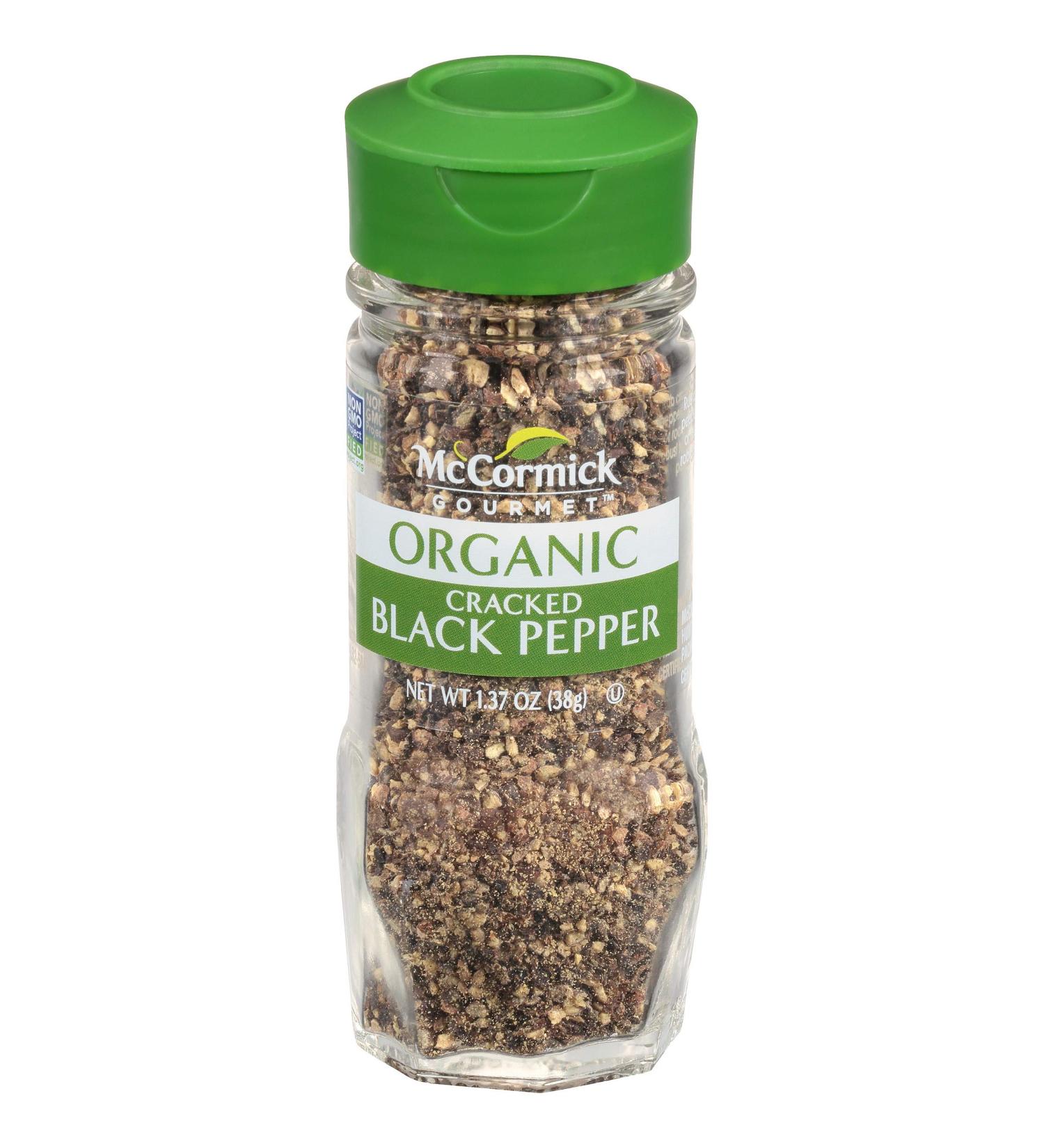 McCormick Gourmet Organic Cracked Black Pepper 1.37 oz - Premium Quality Seasoning - Buy Online on GoSupps.com