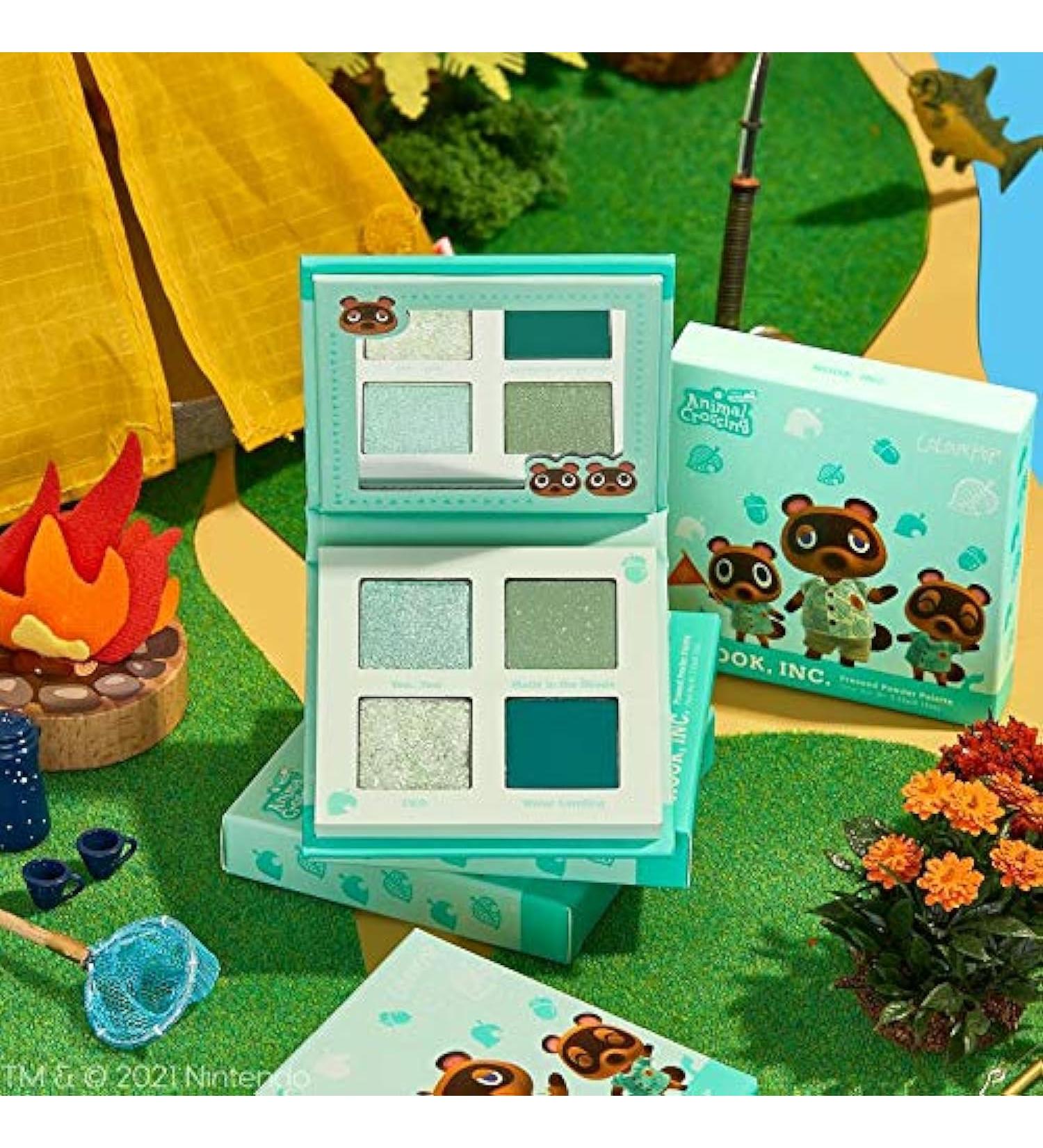 Colourpop Animal Crossing Shadow Palette in "Nook Inc." - Greens Eyeshadow Quad Full Size New without Box