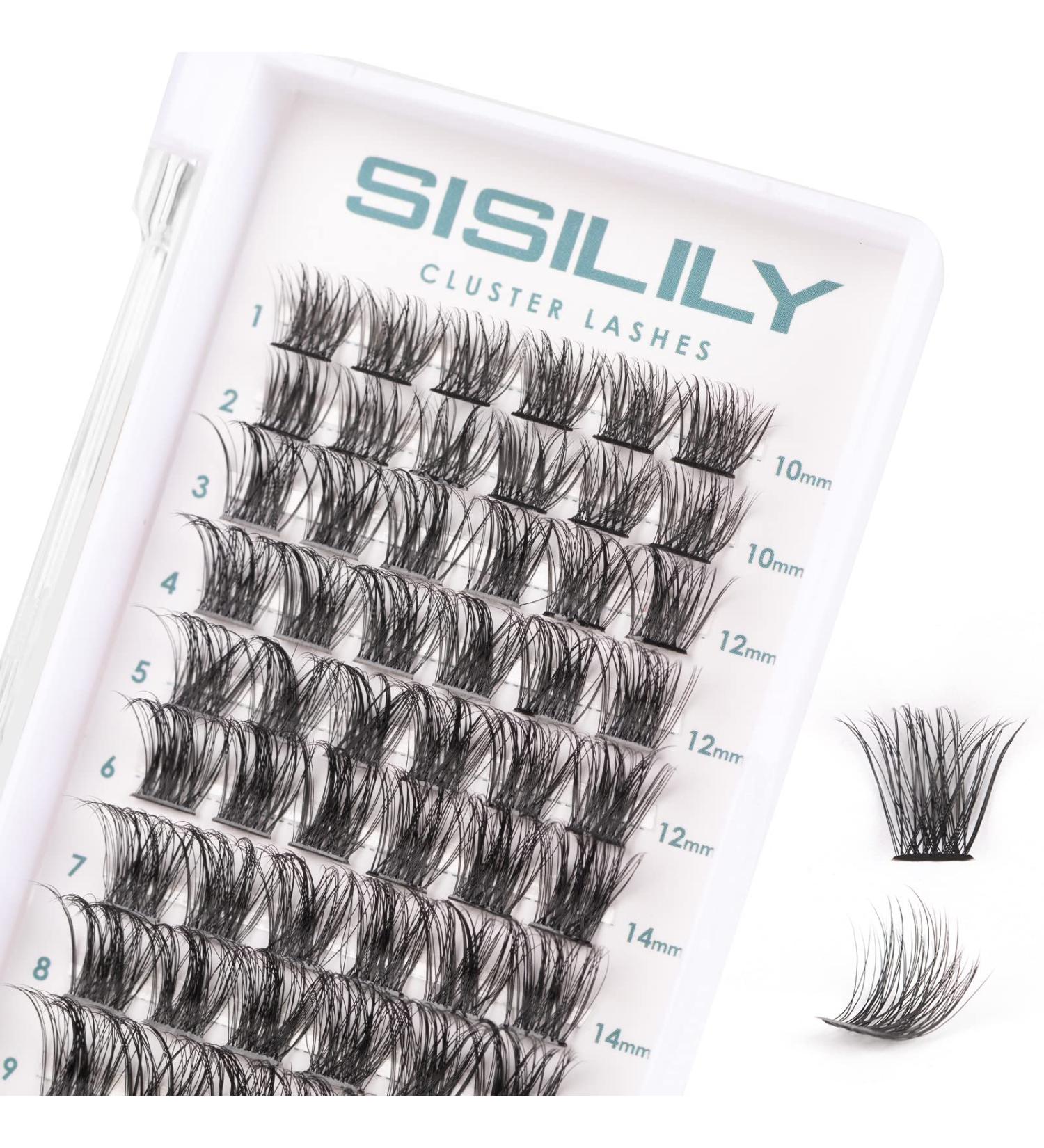 SISILILY Cluster Lashes | 72 Individual Lash Clusters C D Curl | DIY Reusable False Eyelashes | 3D Wispy Fluffy Lashes | 10-16mm Length | DM17-mix - Buy Online on GoSupps.com