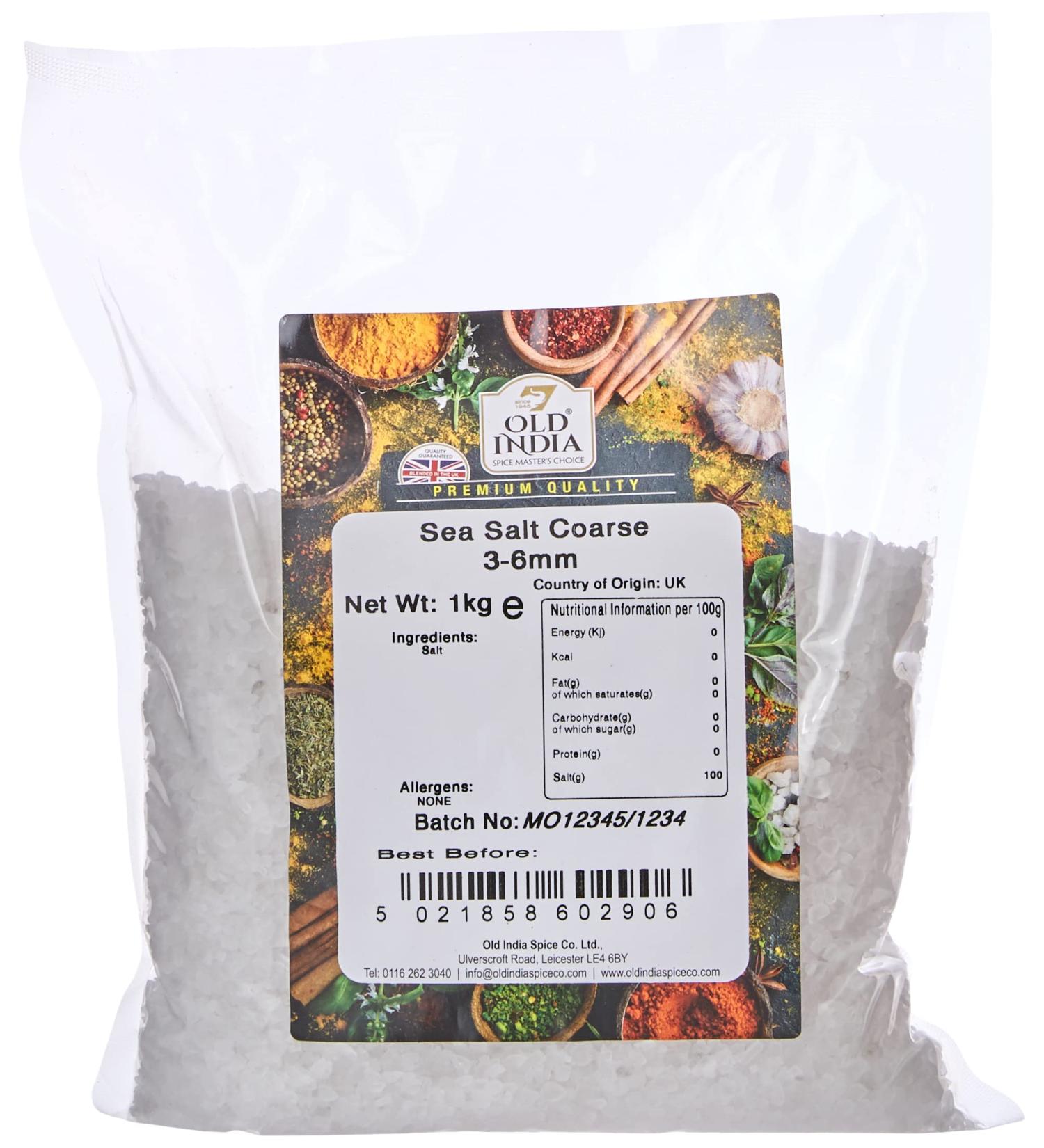 Old India Sea Salt Coarse 3-6mm 1kg - Buy Online on GoSupps.com