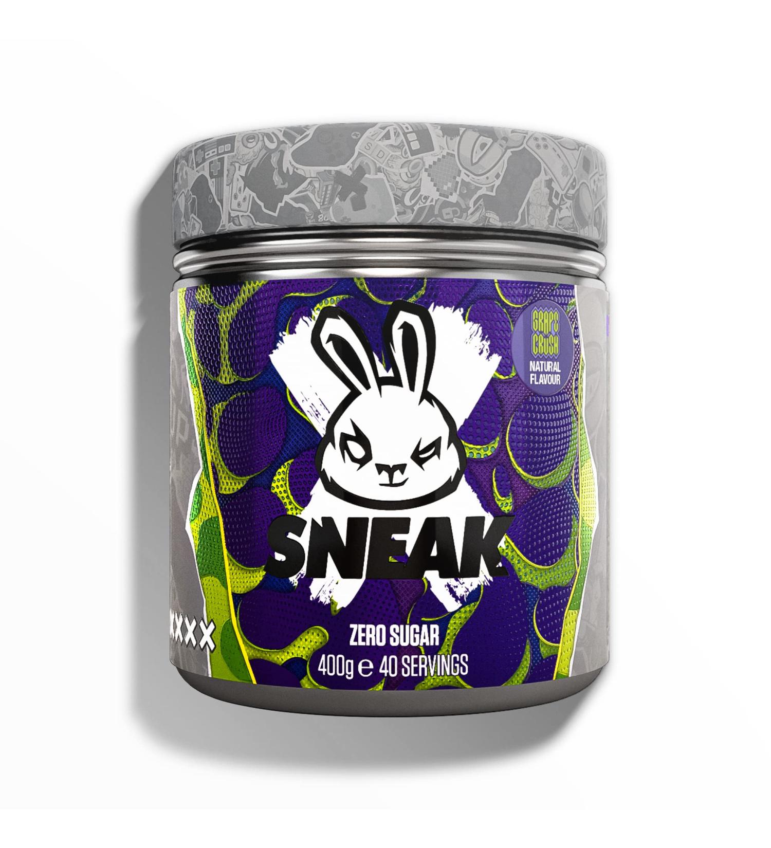 SNEAK Grape Crush Edition Energy Drink | In-Game Focus Boost | Zero Sugar, Low-Calorie & Vegan | 40 Servings, 400g - Buy Online on GoSupps.com