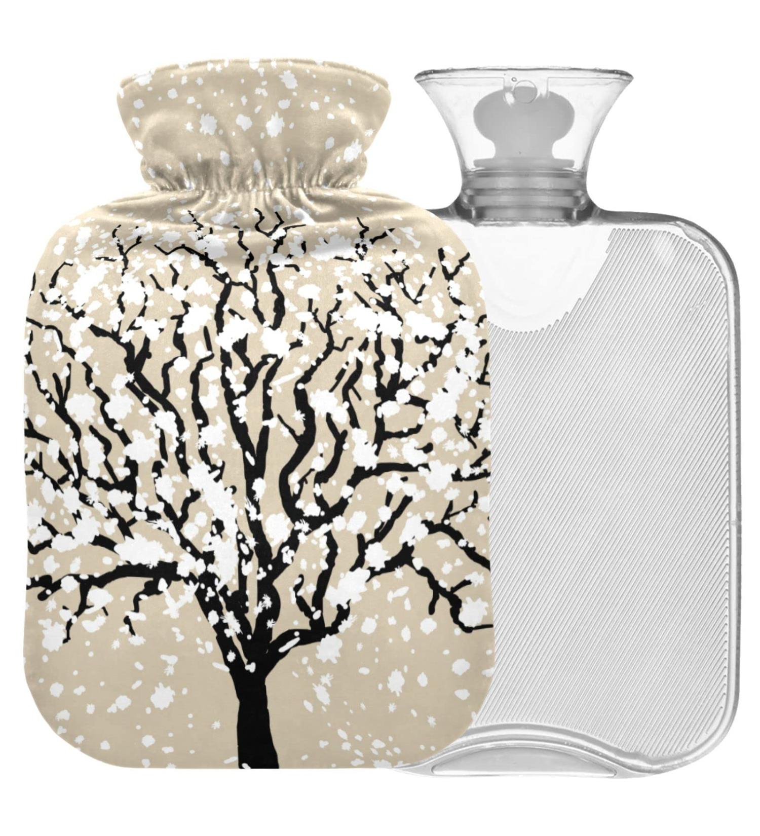 Naanle 2L Hot Water Bottle with Christmas Snow Tree Cover - Pain Relief & Warmth for Back Hands & Feet - Ideal for Hot & Cold Therapy - Buy Online on GoSupps.com