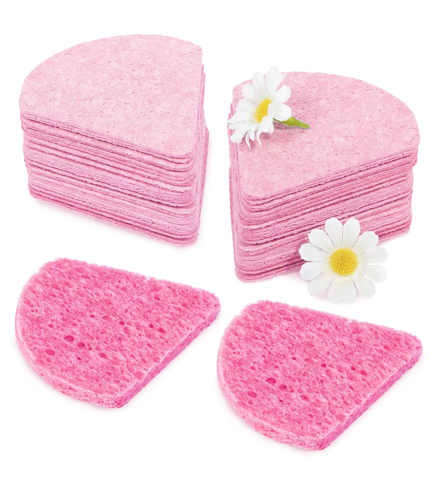 Buy Compressed Flower-Shaped Facial Sponges | Pink Exfoliator for Professionals & Home Use - International Shipping - Buy Online on GoSupps.com