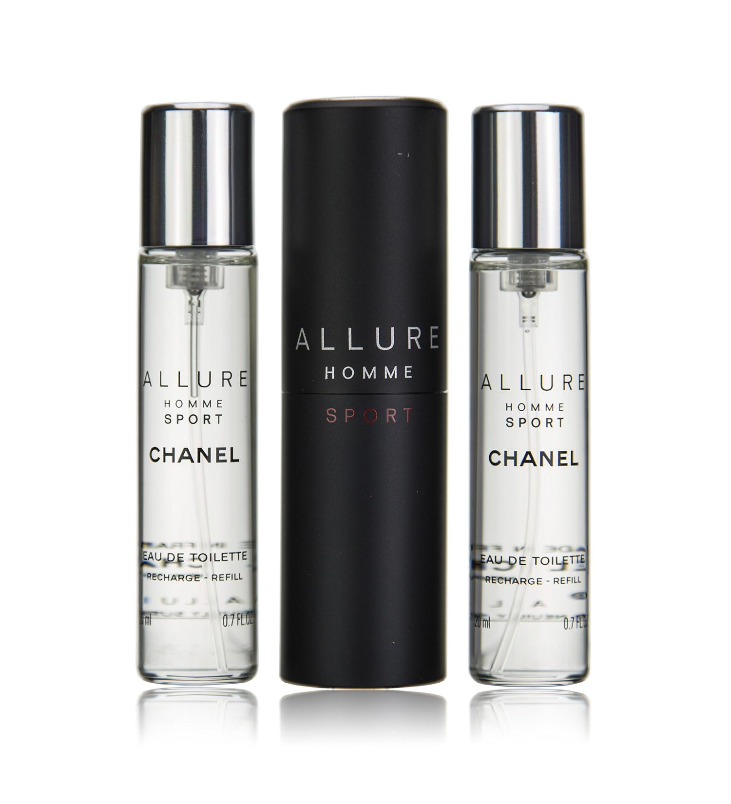 CHANEL Allure Homme Sport Eau De Toilette Travel Spray (With Two Refills) - 3x20ml/0.7oz clear fresh Natural 2.1 Fl Oz - Buy Online on GoSupps.com