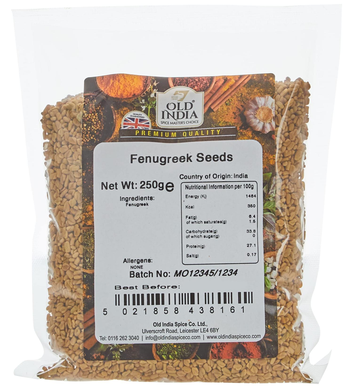 Old India Fenugreek Seeds 250g - Premium Quality Spice for Cooking | 250 g Pack - Buy Online on GoSupps.com