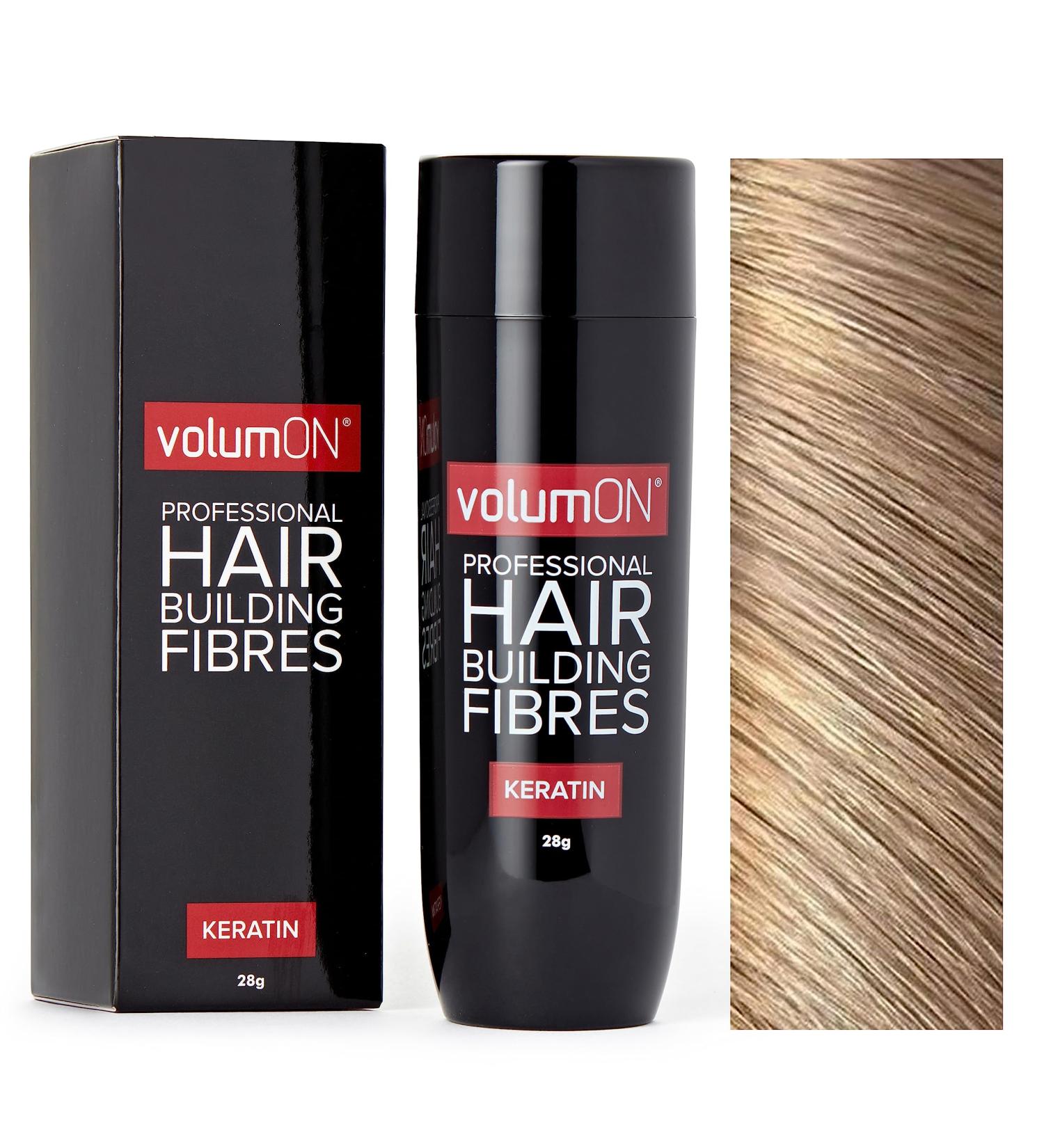 Volumon Professional Hair Building Fibres 28g - Keratin Hair Loss Concealer - Medium Blonde - Up to 30 Uses - 8 Colour Shades Available - Buy Online on GoSupps.com