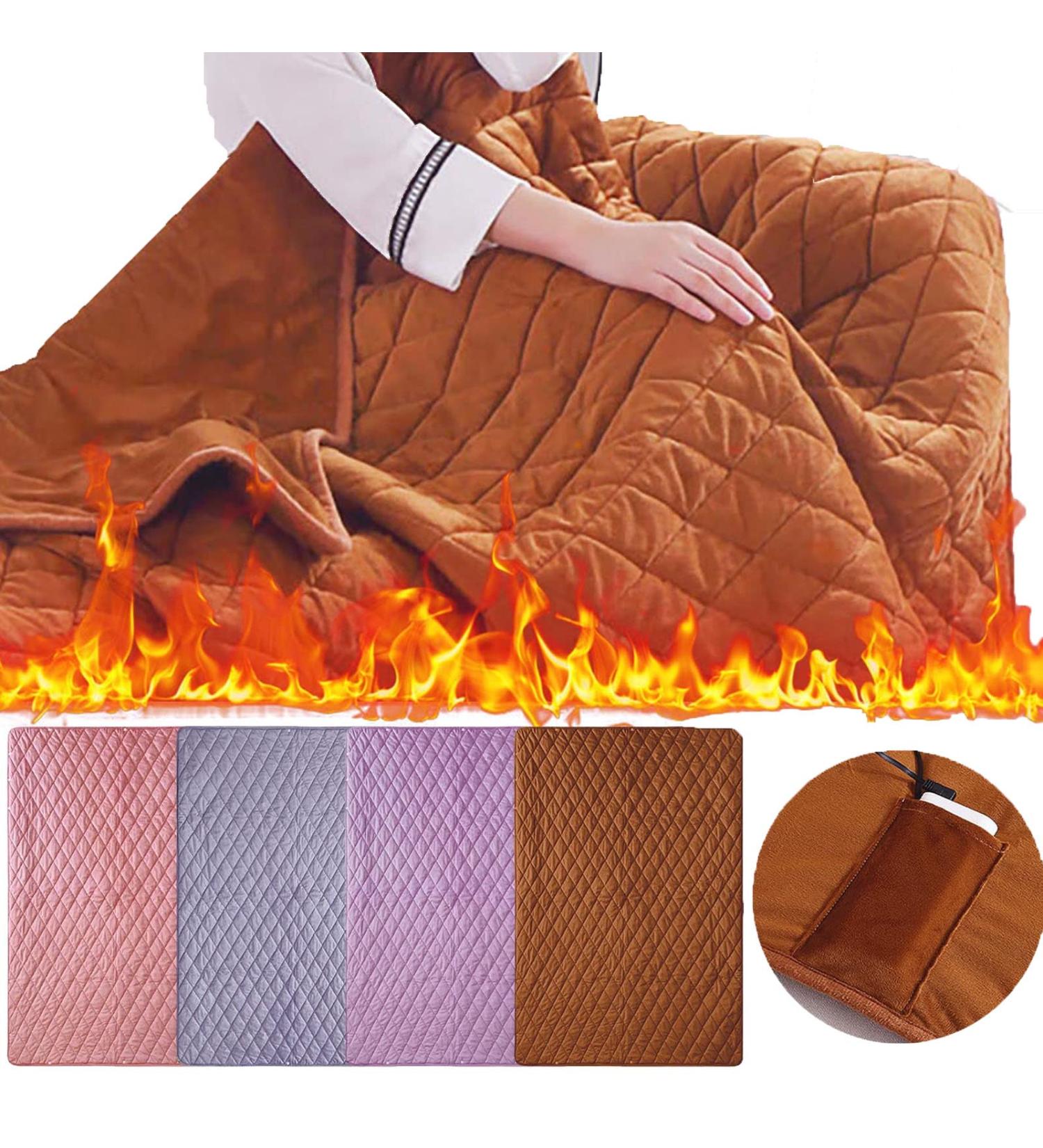 Bosuge USB Heated Blanket Scarf - 3 Heating Levels for Home Office Travel & Outdoor (Purple) - Warmth Anywhere! - Buy Online on GoSupps.com