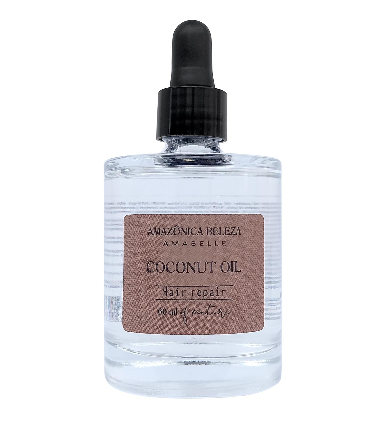 AMAZONICA BELEZA Coconut Oil for Hair 100% Pure - 60 ml | Nutrition, Hydration, Repair, and Strength | Aceite de Coco para Cabello - Buy Online on GoSupps.com