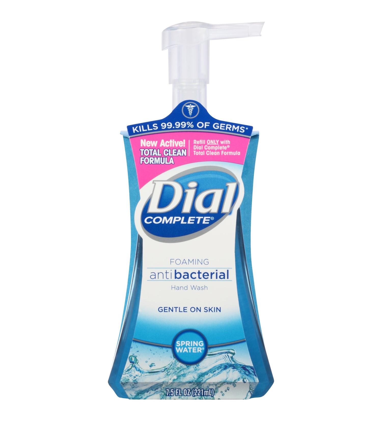 Dial Complete Foaming Antibacterial Hand Wash - Spring Water 7.5 oz | Buy Internationally - Buy Online on GoSupps.com