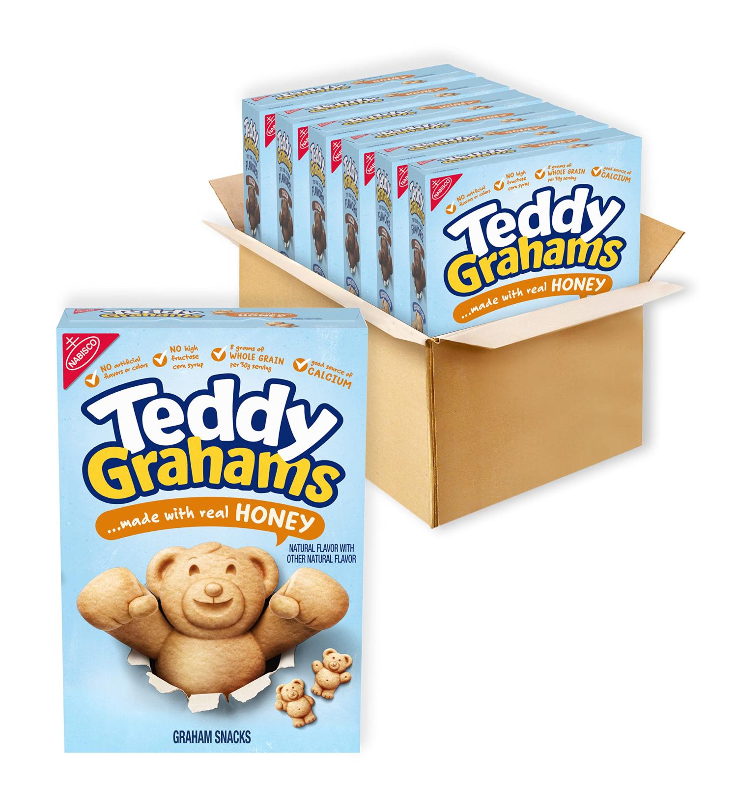 Teddy Grahams Honey Graham Snacks - 10 oz Boxes (Pack of 6) | HONEY Flavor - Buy Online on GoSupps.com