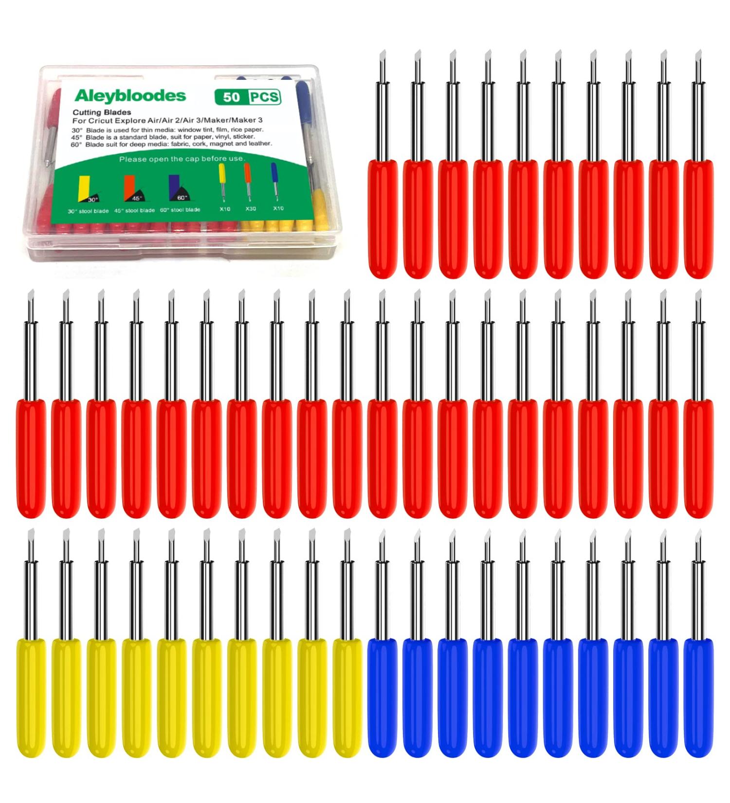 50PCS Replacement Blades for Cricut Explore Air 2/Air 3/Maker/Maker 3 - 10 Fine Point, 10 Deep Point, 30 Cutting Needles - Color Mixing-Compatible with Cricut Blades - Buy Online on GoSupps.com
