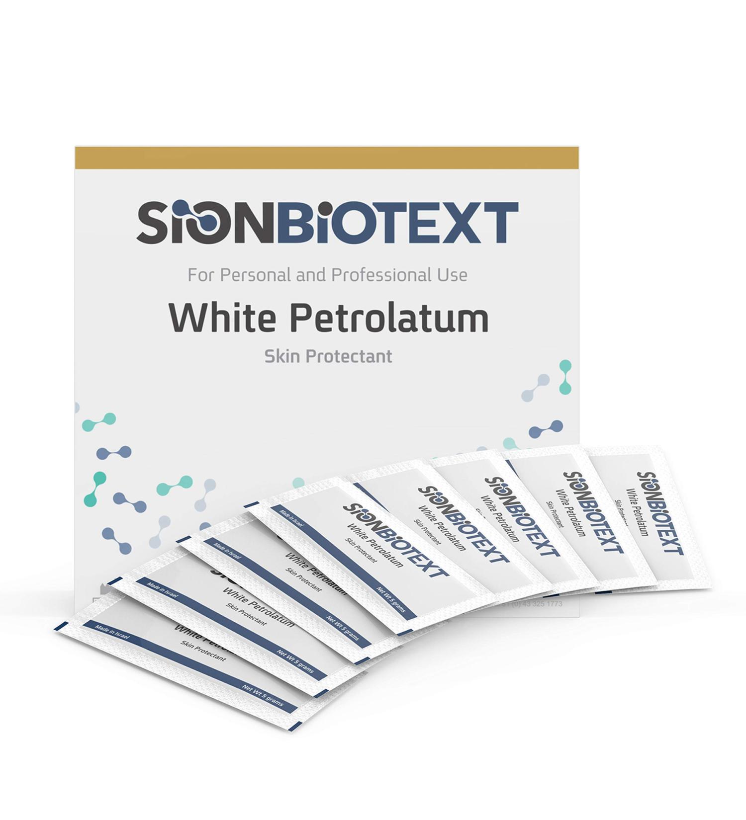 Sion Biotext White Petrolatum Jelly - 144-Count Large Value Pack for Skin Therapy and Protection - Chapped Lip Balm, Diaper Rash, Cracked Heels & Feet - 0.5g Individual Foil Packs - Buy Online on GoSupps.com