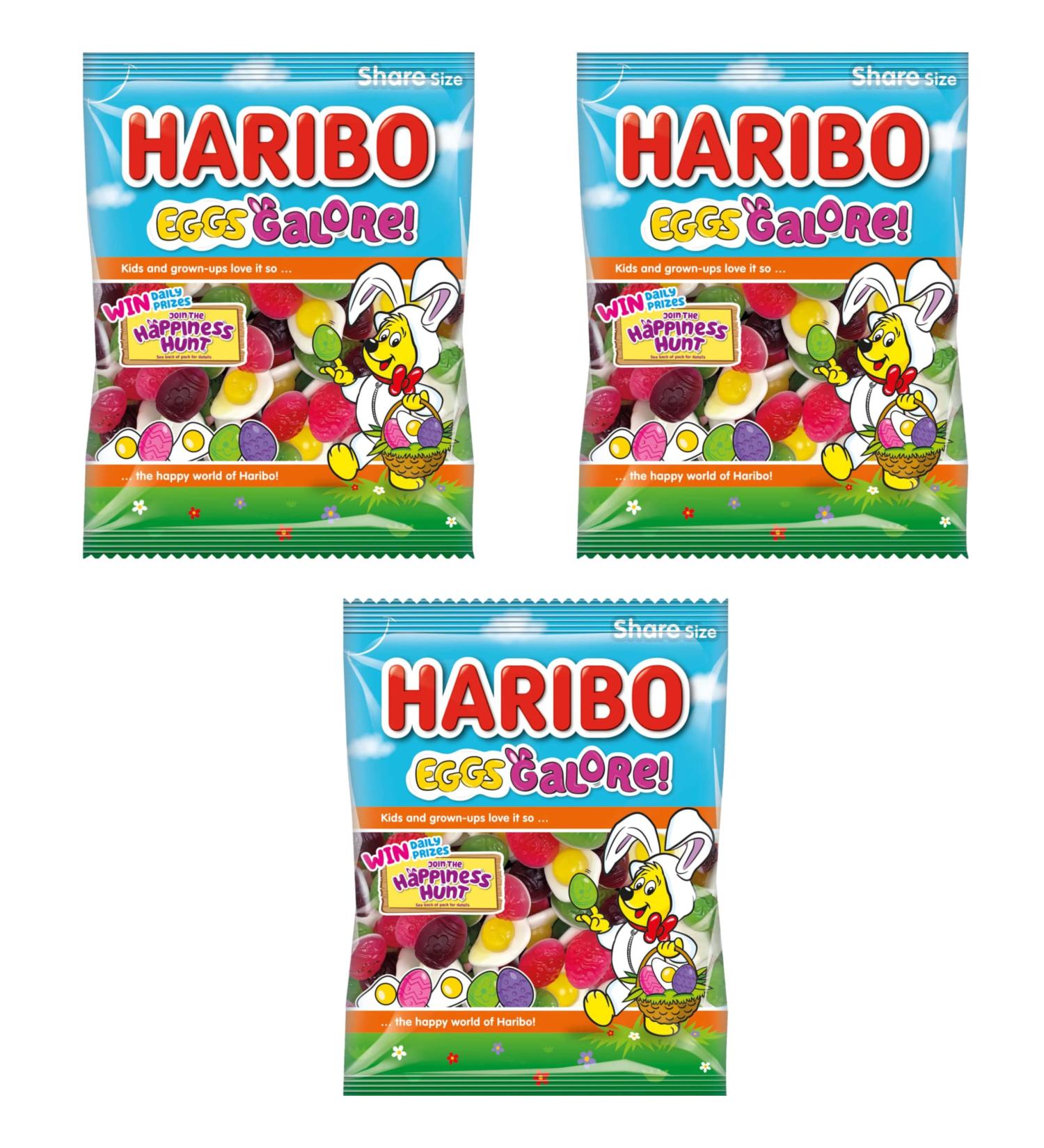 3x Haribbo Easter Egg Galore Pouch | Haribbo Mini Bags | Multipack Sweets | Haribbo Eggs | Ready For Easter Egg Hunts | Perfect for Sharing | 160g - Buy Online on GoSupps.com