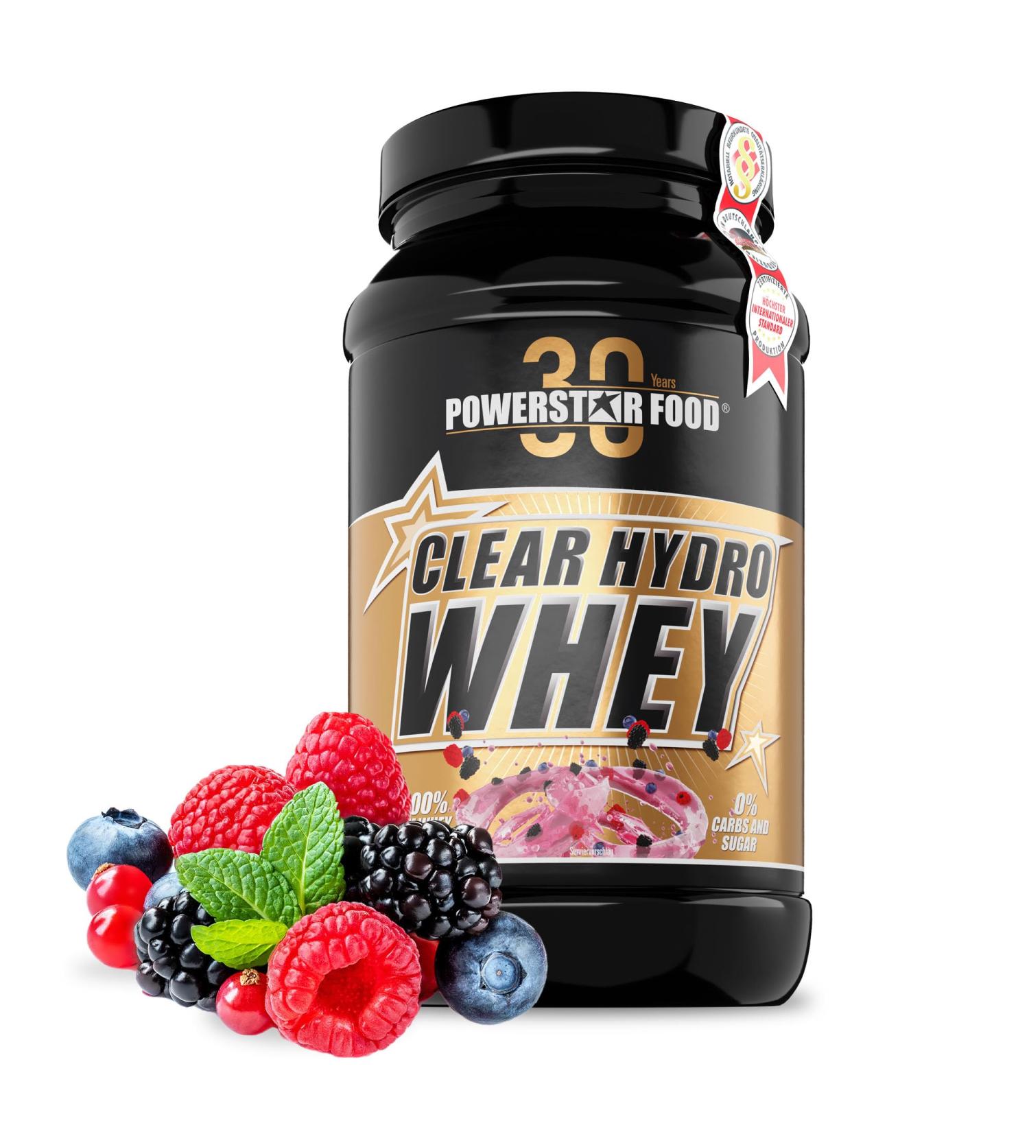  POWERSTAR FOOD Powerstar CLEAR HYDRO WHEY 630 g | 89.4% protein | Fruity and light CFM Whey protein isolate | Made in Germany | Ideal protein isolate powder for use as a shake with water | Rich - Buy Online on GoSupps.com