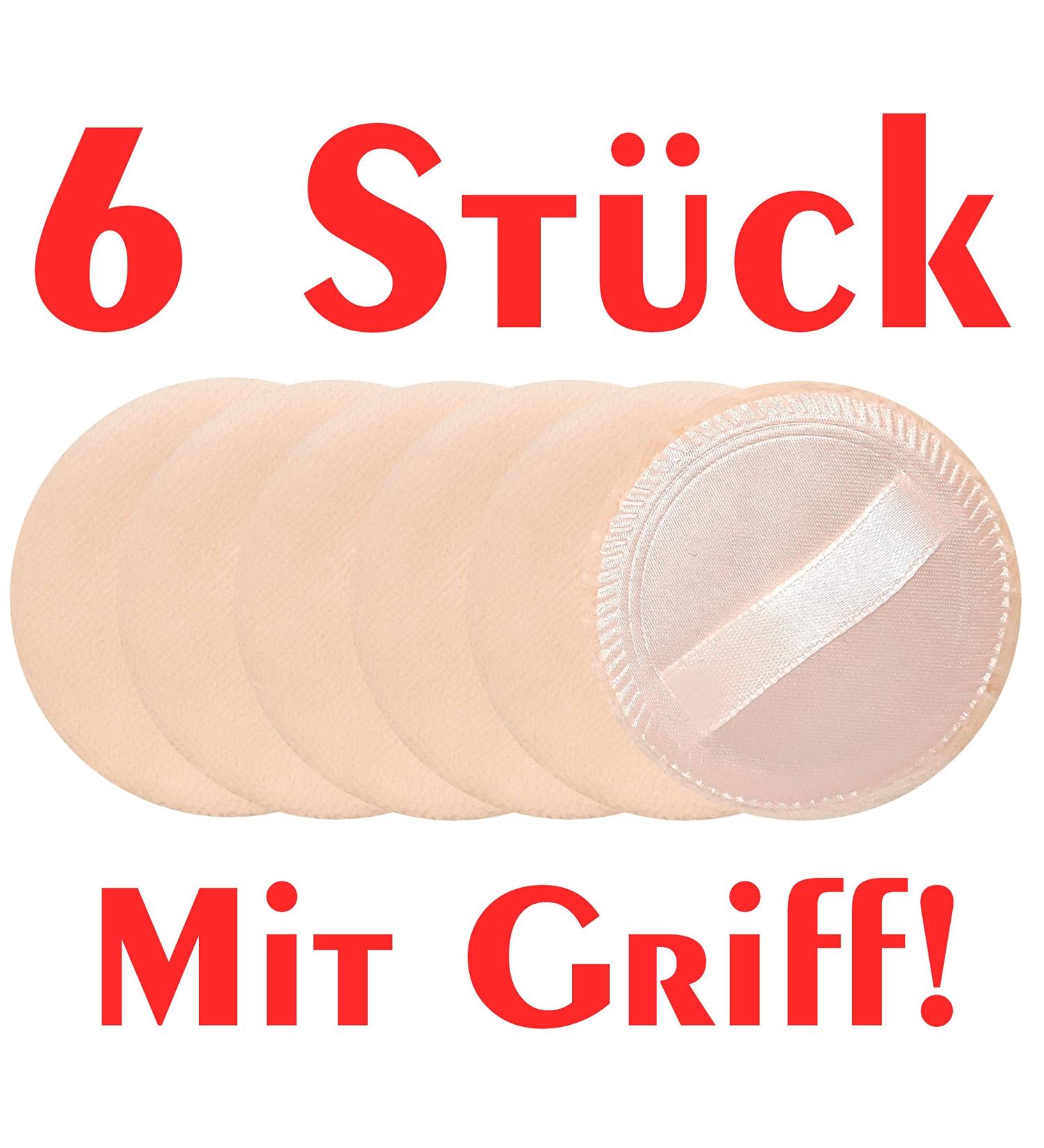 6x Powder Quack Makeup Sponge with Handle 55mm Satin Back Blender for Cosmetics Facial Cleaning & Wig Application - Buy Online on GoSupps.com