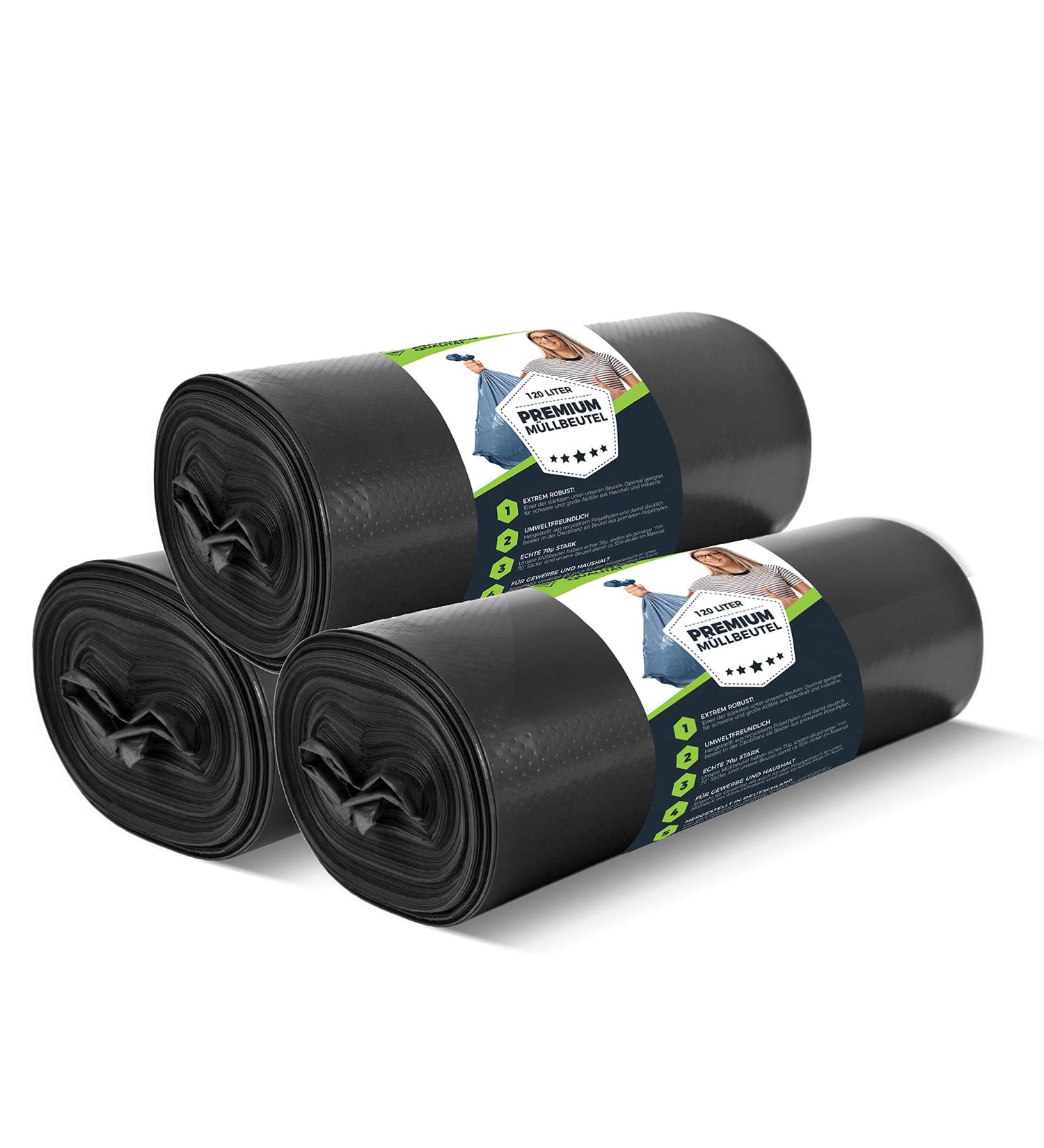 Buy 120L Black Garbage Bags - Extra Tearproof Waste Bags | 75 Pack XXL LDPE Waste Sachets for International Shipping - Buy Online on GoSupps.com