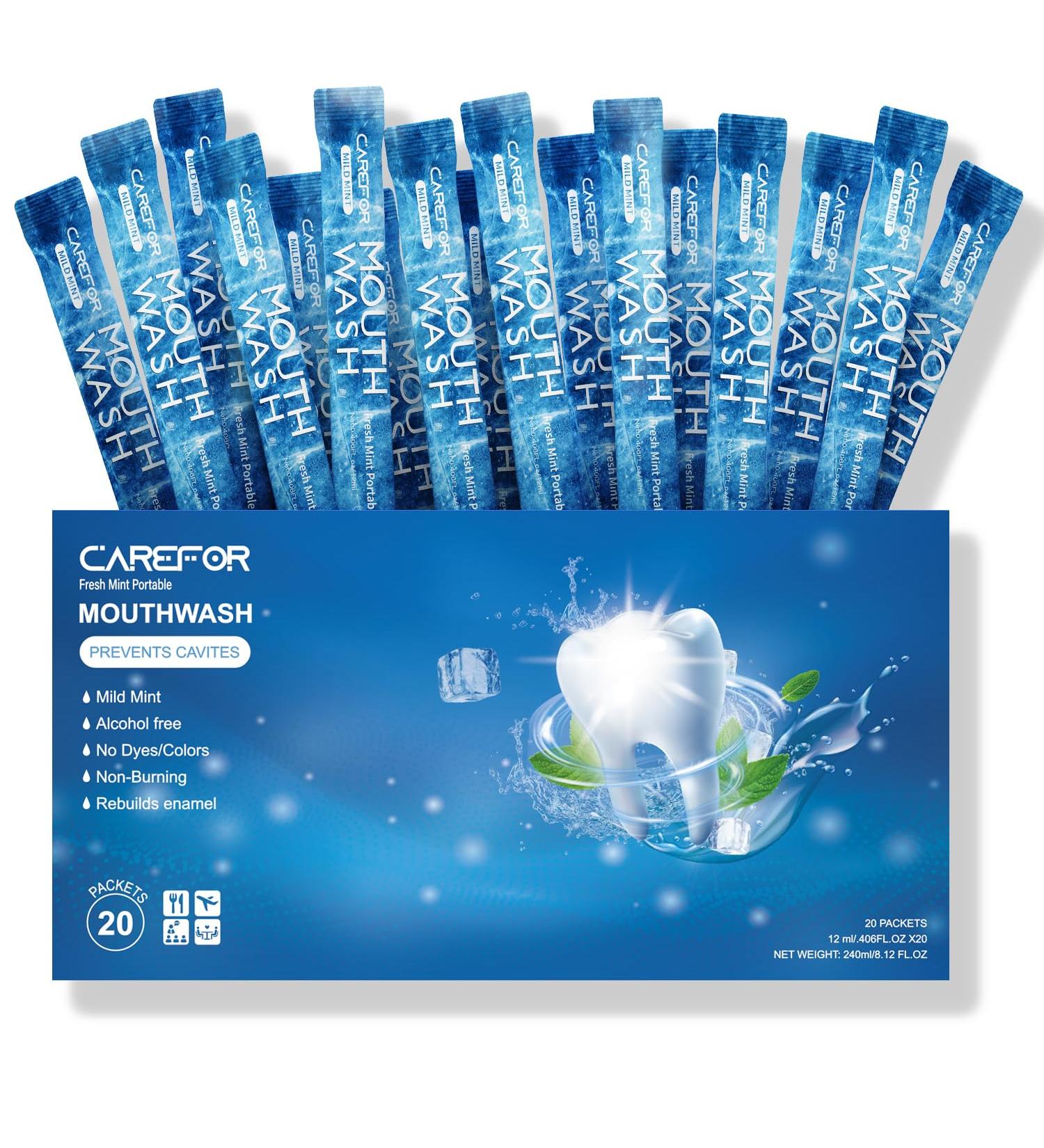 Mouthwash Travel Size Portable Fresh Breath Mouthwash Alcohol-Free ICY Mint Flavor Mini Pack Go for On-The-Go Freshness Bulk Packets 0.41 Fl Oz(Pack of 20) Blue 0.02 Fl Oz (Pack of 20) - Buy Online on GoSupps.com