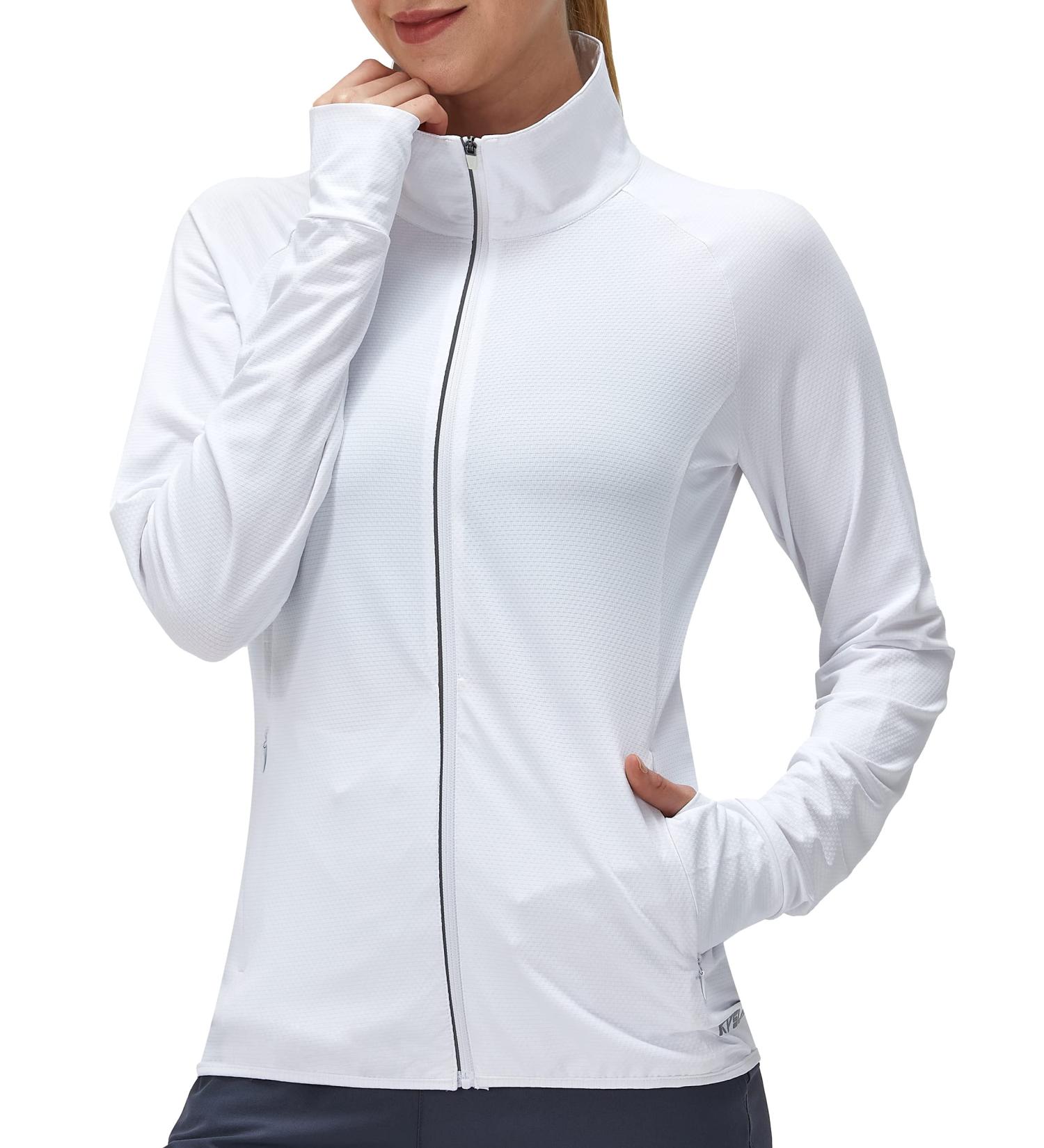 Women's UPF 50+ UV Sun Protection Long Sleeve Athletic Hiking Shirt - White - Medium - Buy Online on GoSupps.com