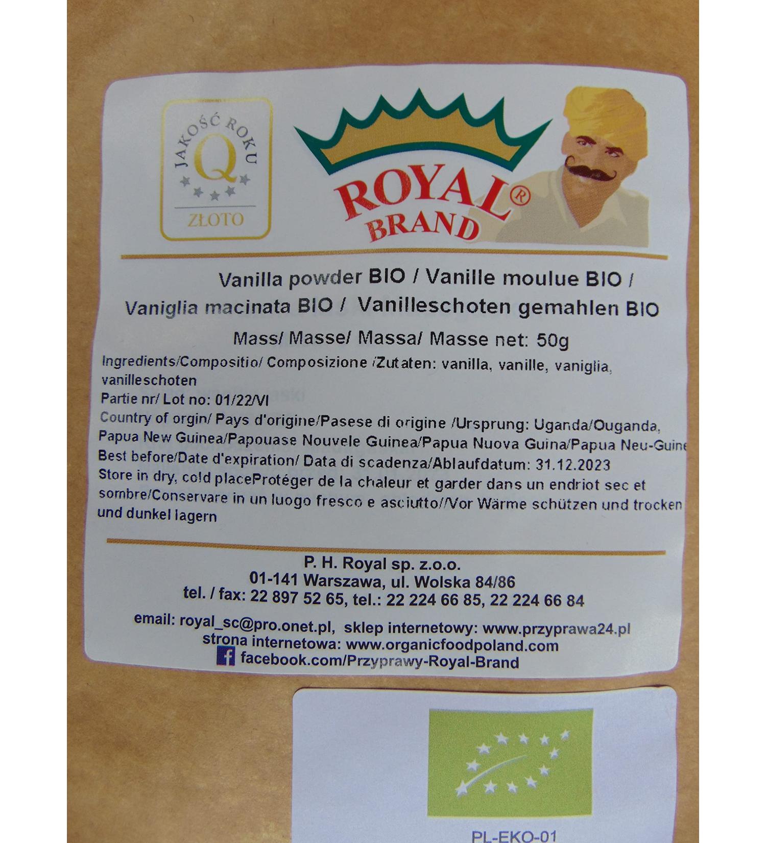 Raw Vanilla Bean Powder / Organic Ground Vanilla / 50g / Pesticide and Plant Protection Free / Organic Vanilla Powder - Buy Online on GoSupps.com