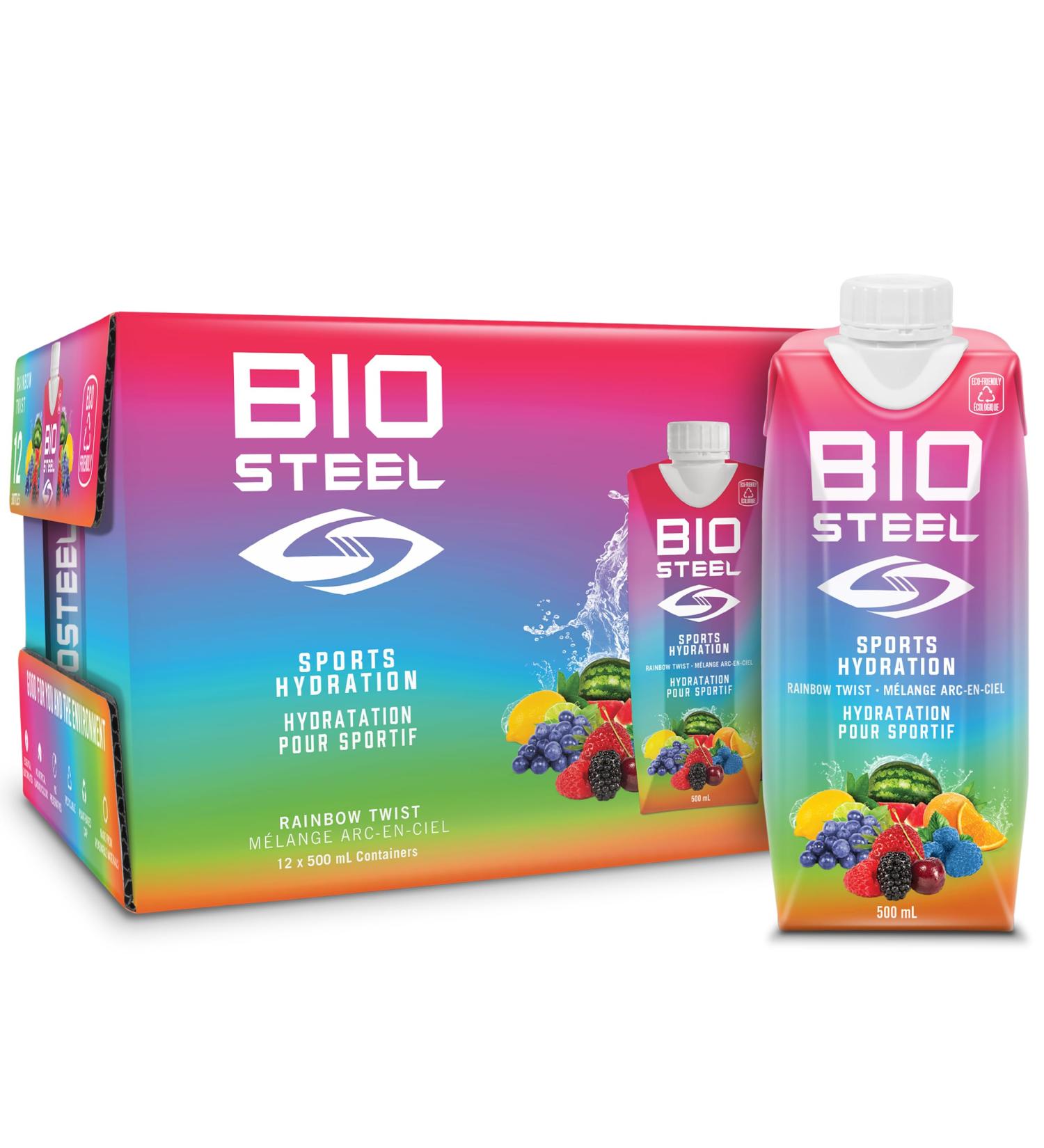 BioSteel Sports Drink Great Tasting Hydration with 5 Essential Electrolytes Rainbow Twist Flavour 16.7 Fluid Ounces 12-Pack - Buy Online on GoSupps.com