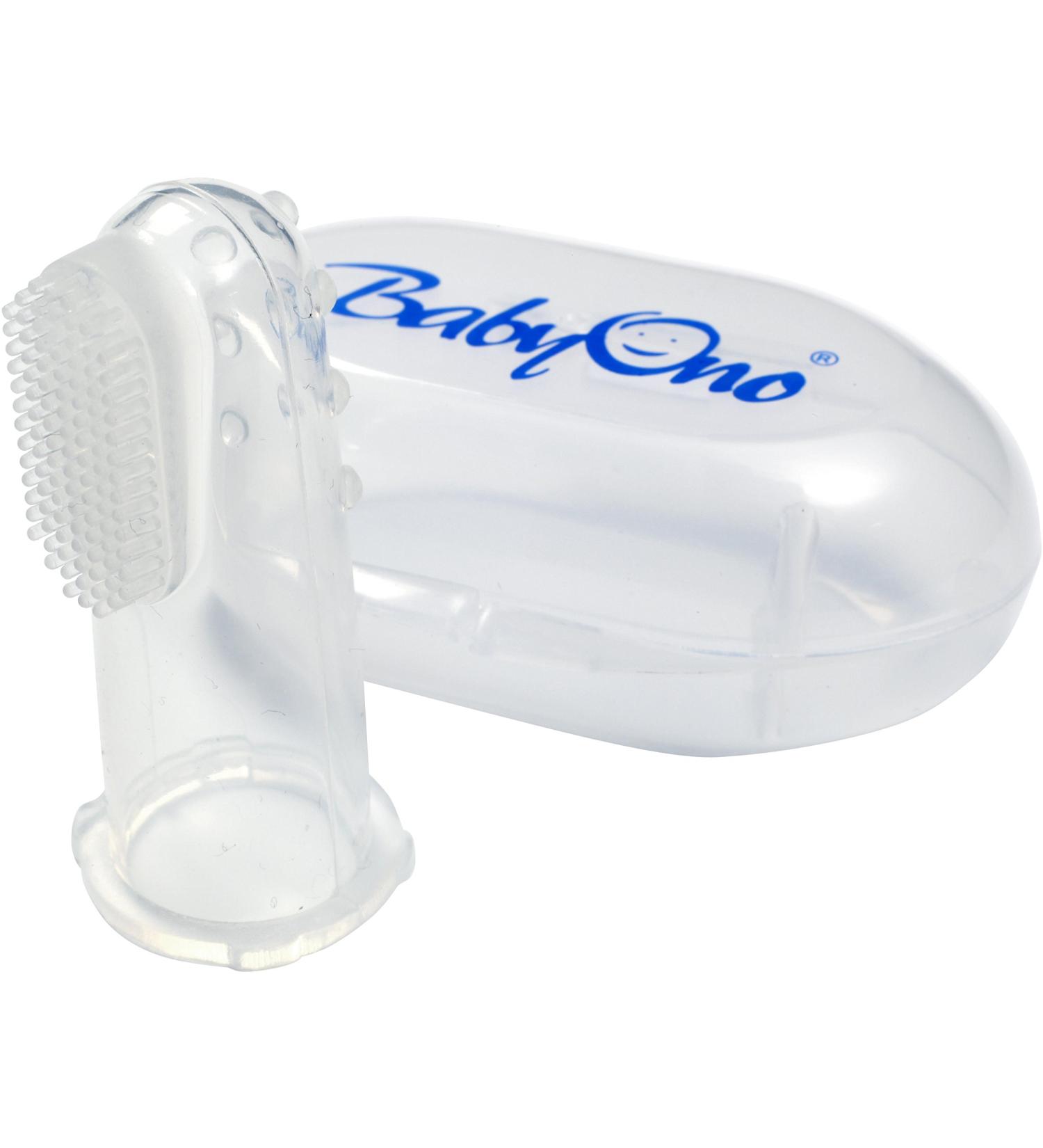 Baby toothbrush finger toothbrush including storage box - for brushing teeth and massaging gums