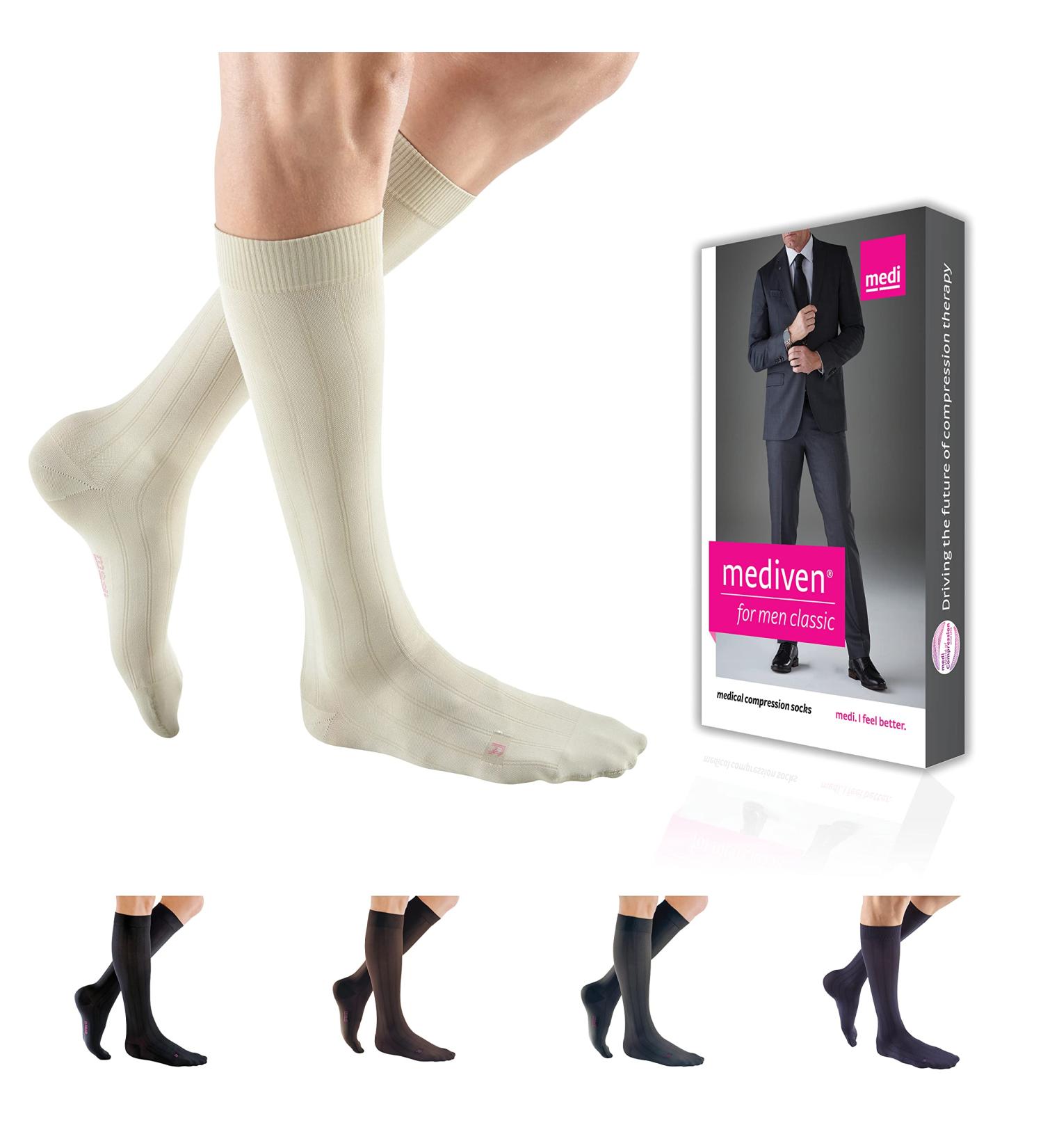 Mediven for Men Classic Calf High Stockings - 15-20 mmHg Closed Toe Tan VII | International Shipping Available - Buy Online on GoSupps.com