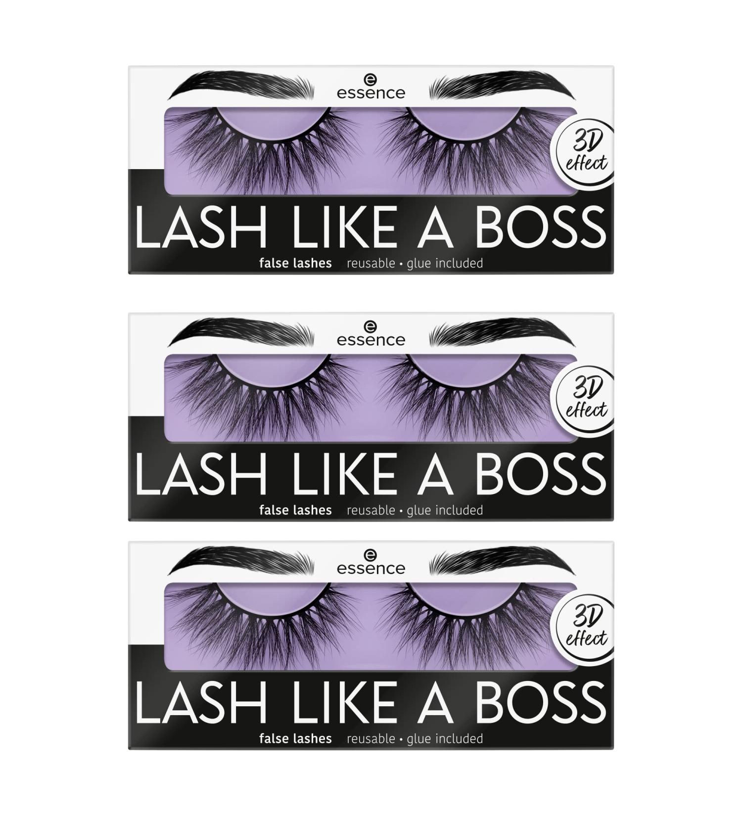 Essence Lash Like a Boss False Lashes No. 02 - Long-Lasting Vegan Volume & Microplastic-Free 3-Pack (3x1 Pair) - Buy Online on GoSupps.com