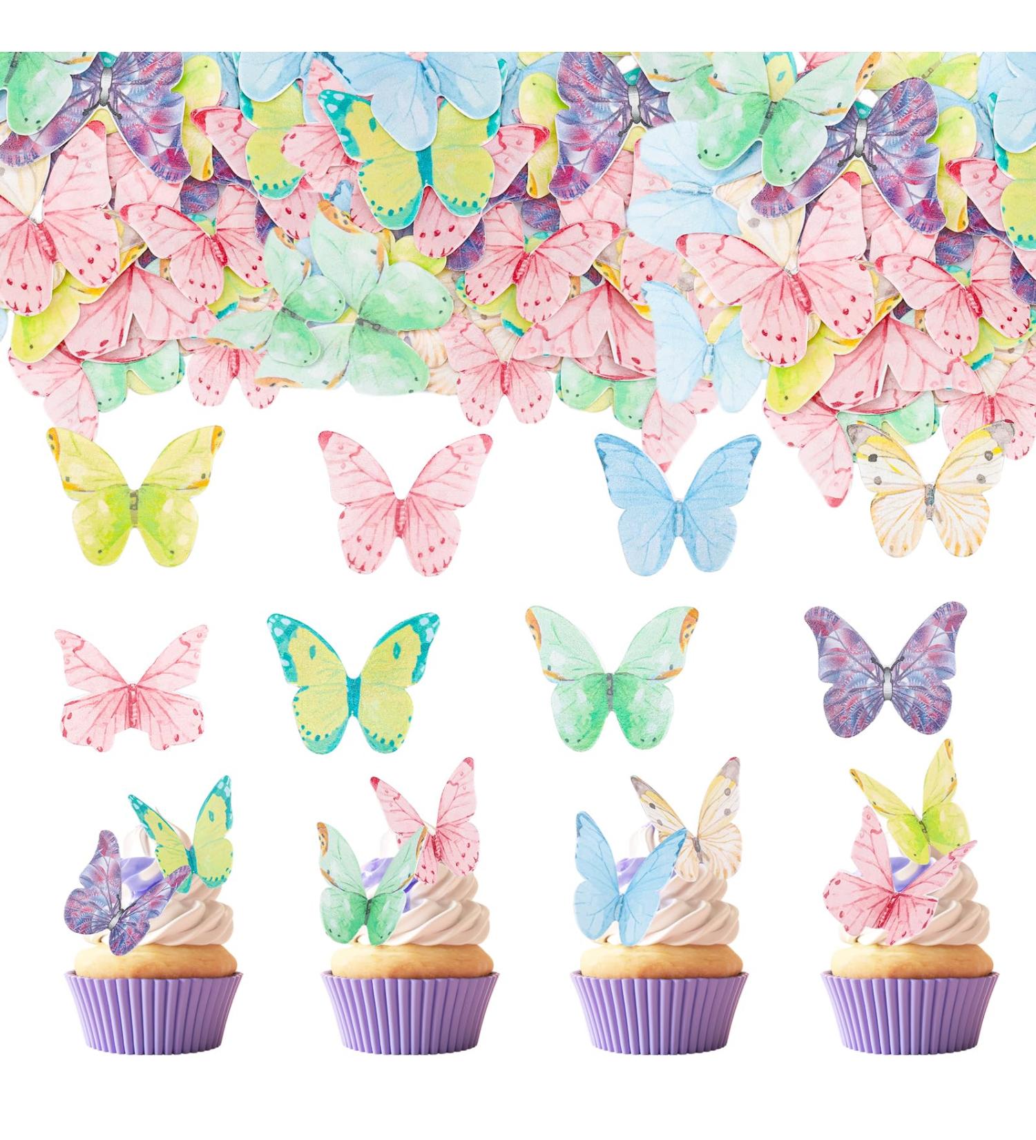 Shop Goldenkock Edible Butterflies - 40 Colorful Decorative Cake Toppers for Weddings & Birthdays - Buy Online on GoSupps.com