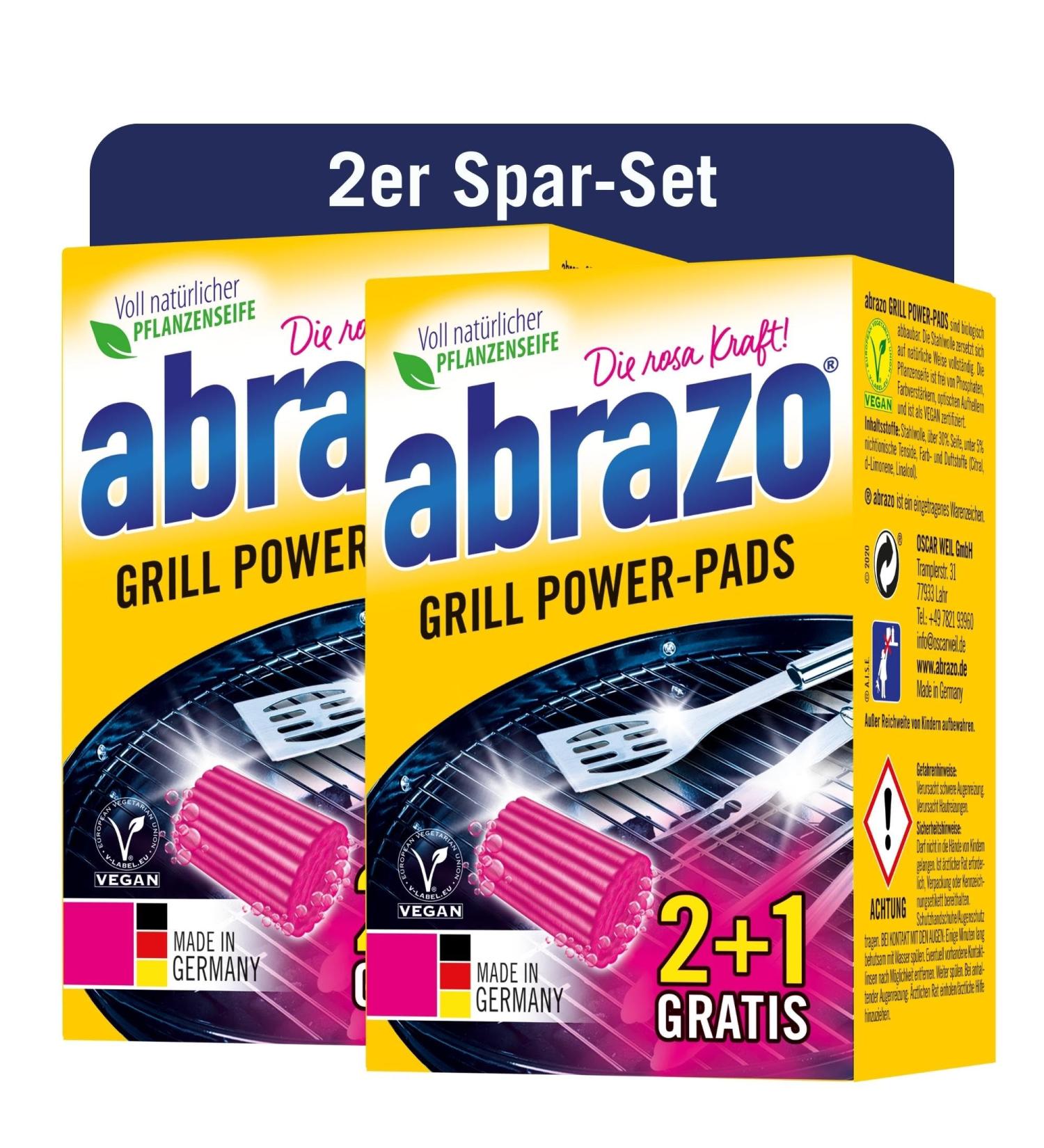 Abrazo Grill Power - Pads | 6 Premium Grill Cleaners with Antibacterial Soap - Multi-Pack for Ovens & Grills - Rust & Accessory Cleaning - Buy Online on GoSupps.com
