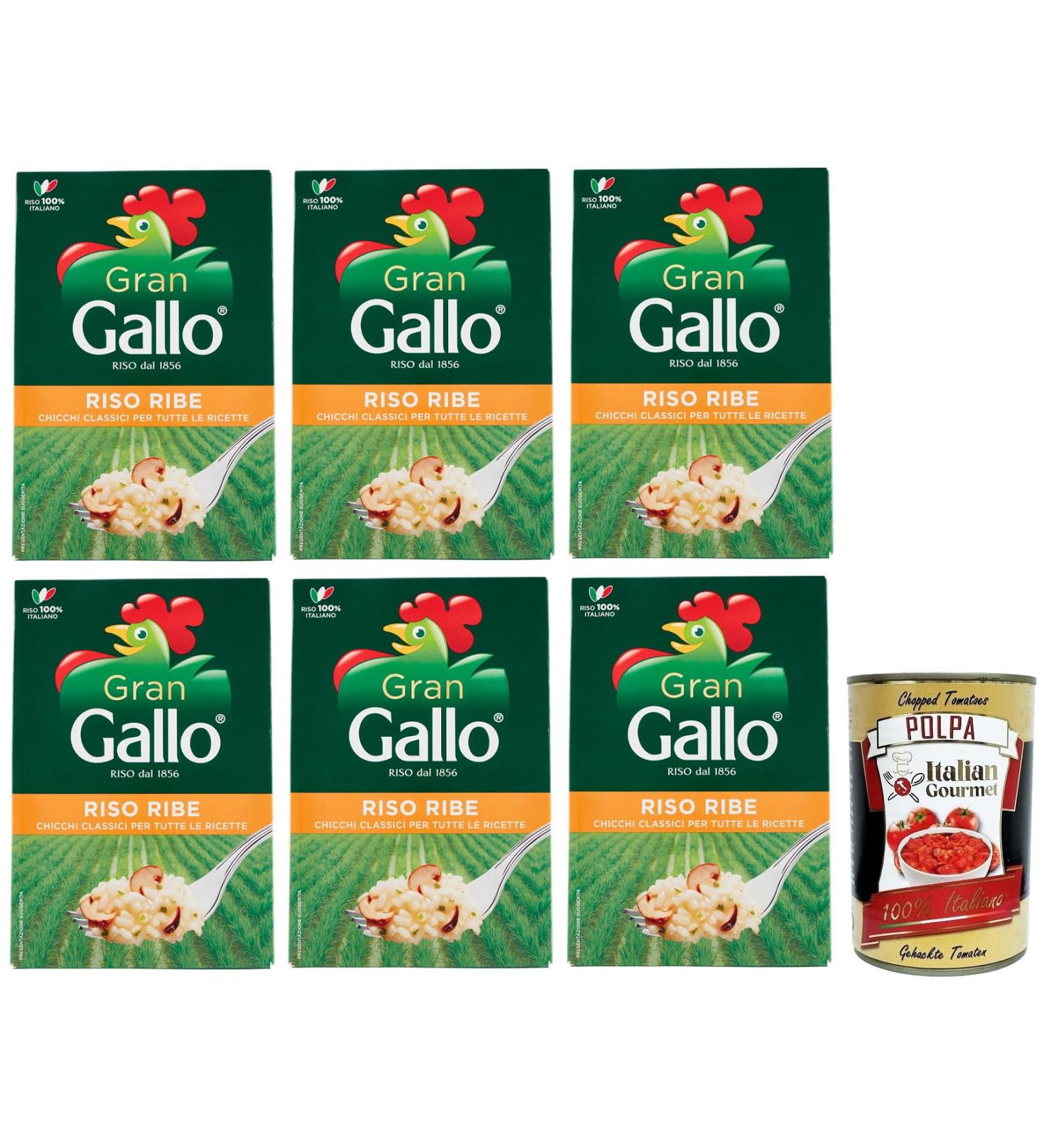  Italian Gourmet E.R. Gran Gallo Riso Ribe - 100% Italian Rice - Ideal for any type of recipe - Cooking time 15 minutes - 500g pack + 400g box - Buy Online on GoSupps.com