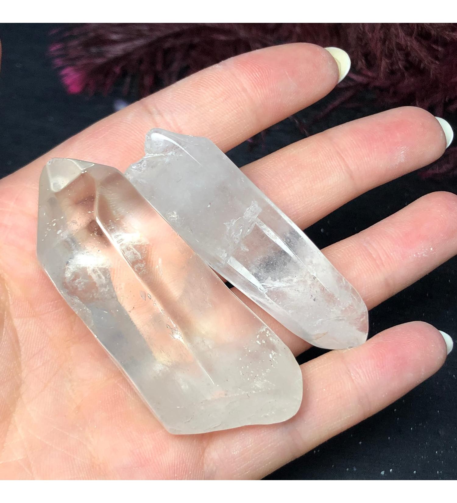 2pcs Natural Clear Crystal Rough Stone Polished Raw Gemstone Specimen Minerals Stone Home Decoration - Buy Online on GoSupps.com