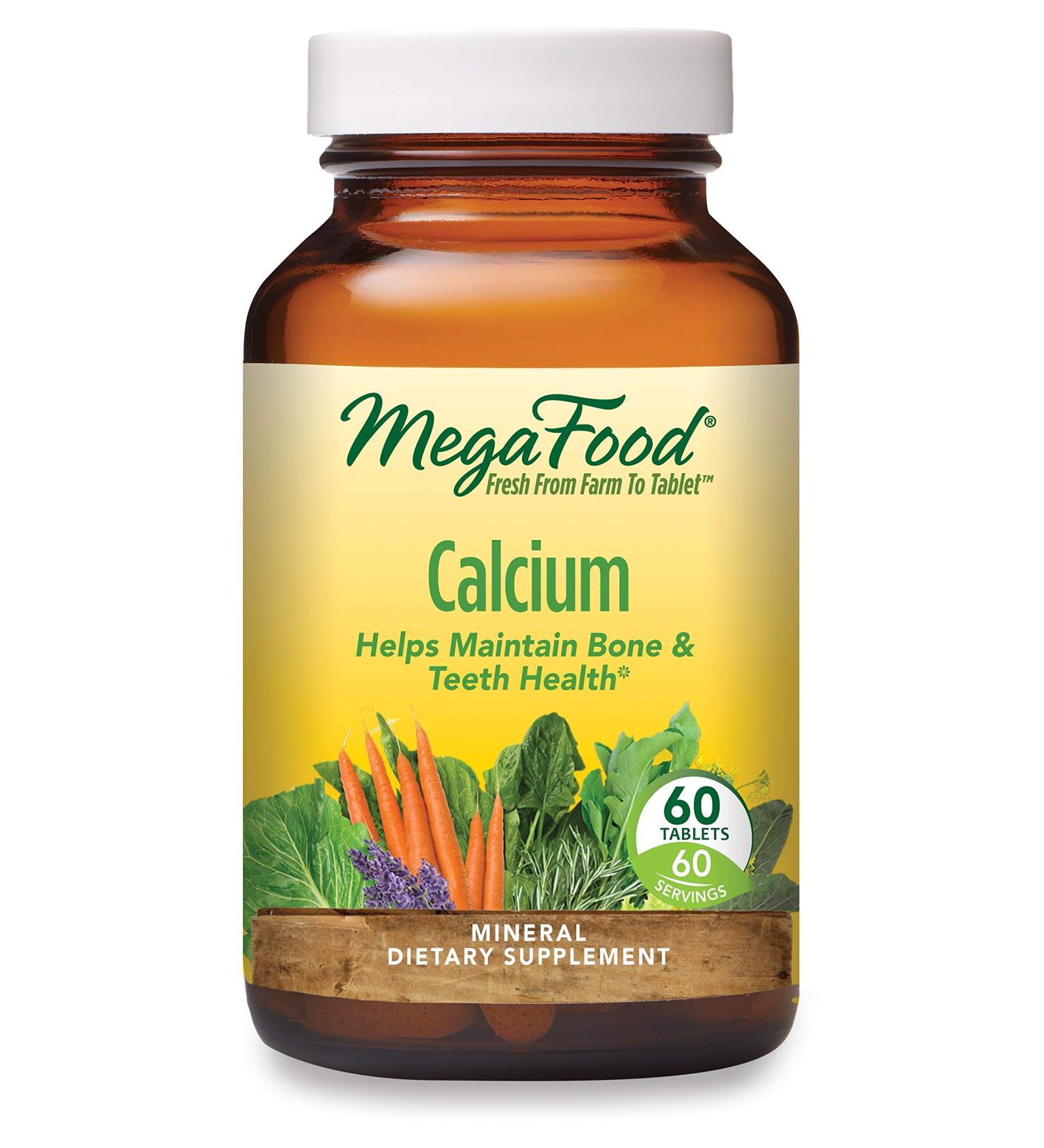 MegaFood Calcium & Magnesium - 60 Tablets for Bone Health & Wellness - Buy Online on GoSupps.com