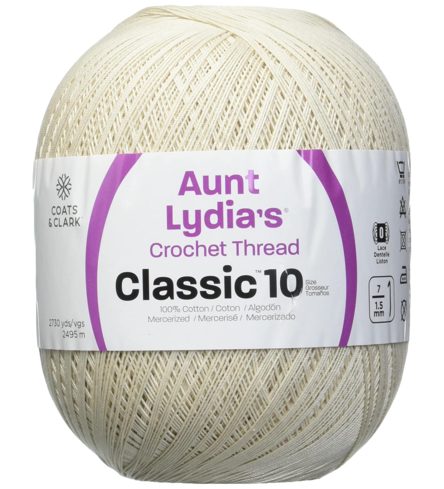 Aunt Lydia Crochet Cotton Jumbo Yarn Thread - Natural - 1 Pack - Buy Online on GoSupps.com