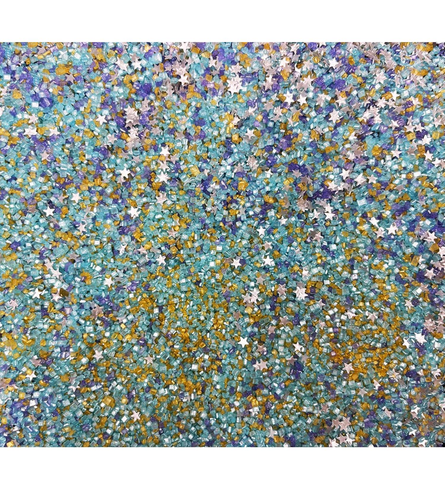 Christmas Sprinkles Fancy Sugar Sparkly Sugar Crystals and Edible Glitter stars white & Blue Gold Multi-Colored Blend For Baking Dessert Decorating and Cocktails Unicorn Breath (Blue) - Buy Online on GoSupps.com