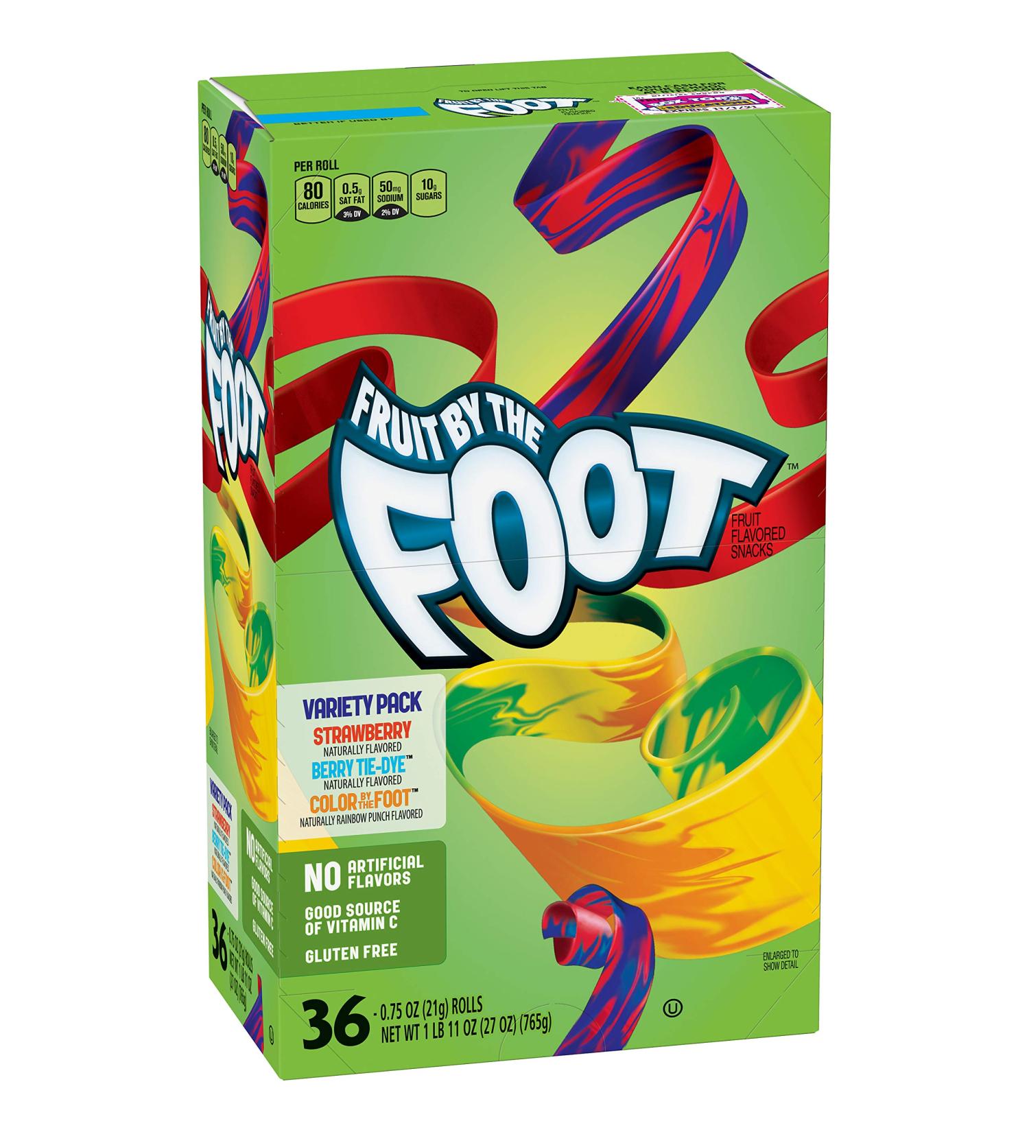 Betty Crocker Fruit Snacks Fruit By The Foot - Strawberry/Berry Tie-Dye - 27 Oz, 36 Count - Buy Online on GoSupps.com