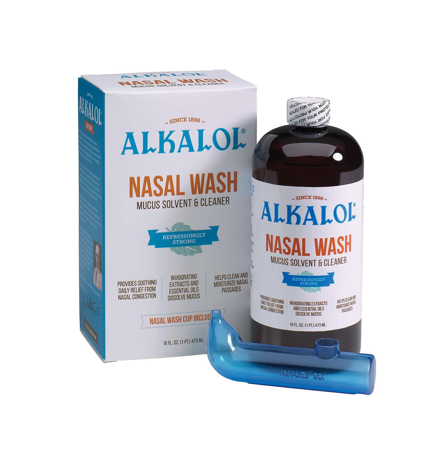 Alkalol Natural Nasal Wash with Menthol - 2 Piece Set | Soothing Relief | 1 Count - Buy Online on GoSupps.com