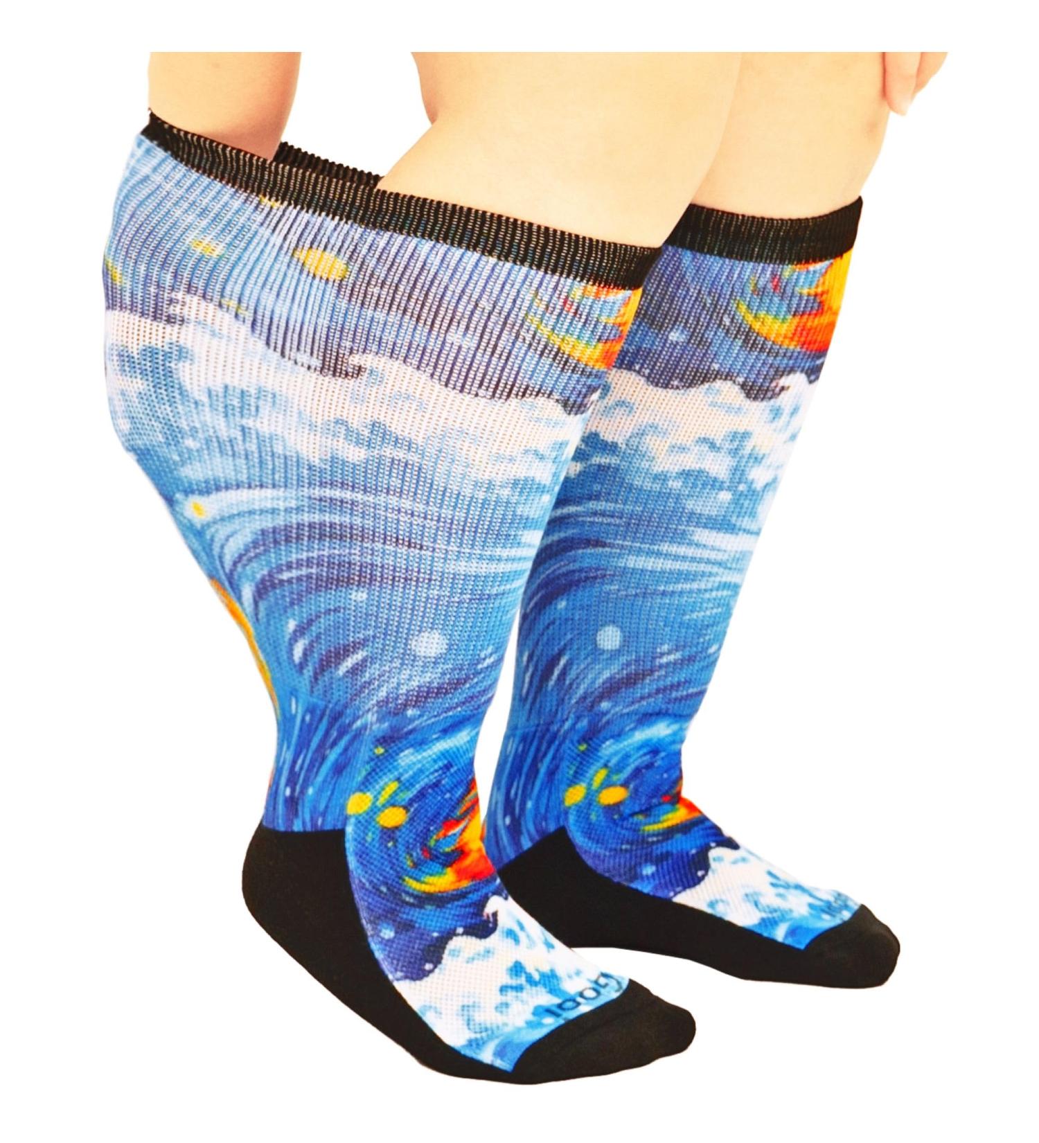 Gooi Extra Wide Diabetic Socks | Colorful Seamless Socks for Swollen Feet | Plus Size 9-15 | Soft Stretch for Edema & Neuropathy - Buy Online on GoSupps.com