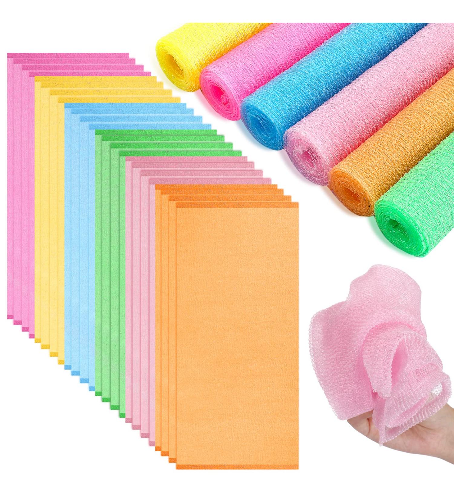 36-Piece Exfoliating Washcloth Set - Japanese/Korean Body Scrubber Towels for Women and Men - Buy Online on GoSupps.com