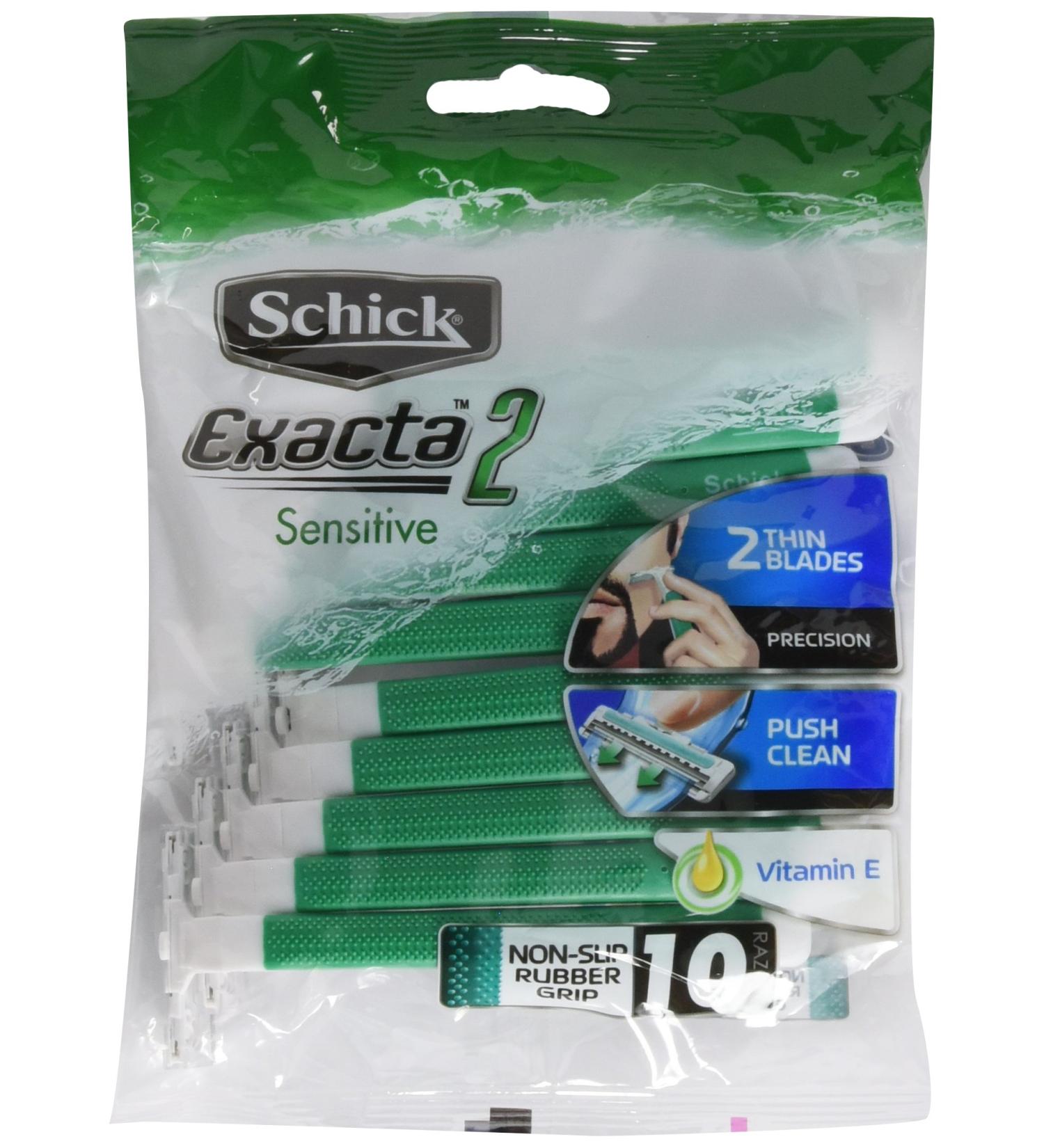 Schick Exacta2 Sensitive Disposable Razor, 10 Count(Pack of 2)