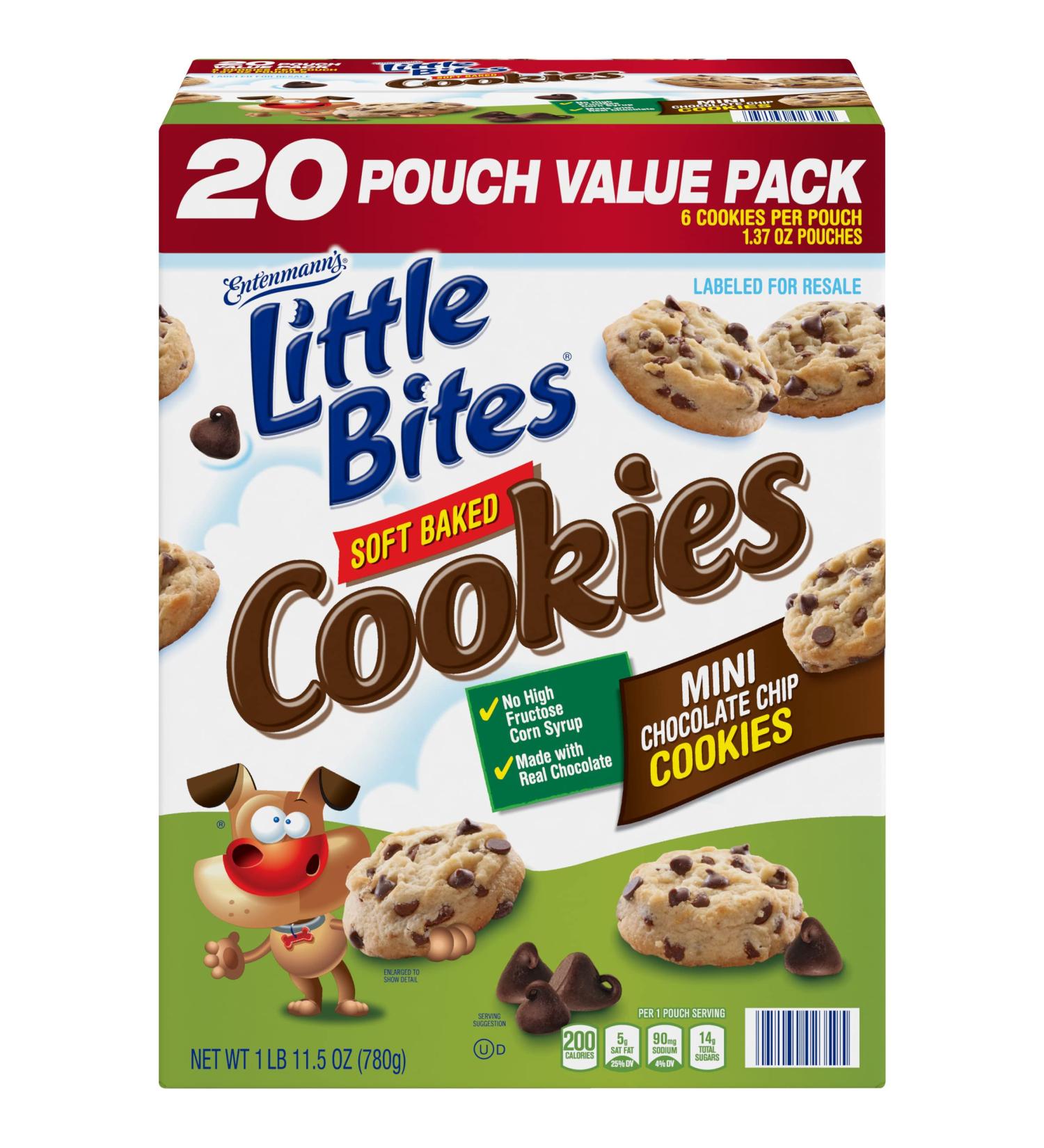 Entenmann's Little Bites Soft Baked Chocolate Chip Cookies - 20 Pouches - Buy Online on GoSupps.com