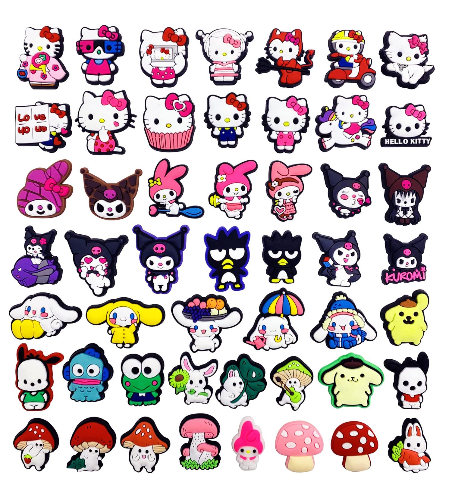 Hello Kitty Shoe Charms for Crocs - 50pcs Pink Fast Food Mexican Design - Buy Online on GoSupps.com