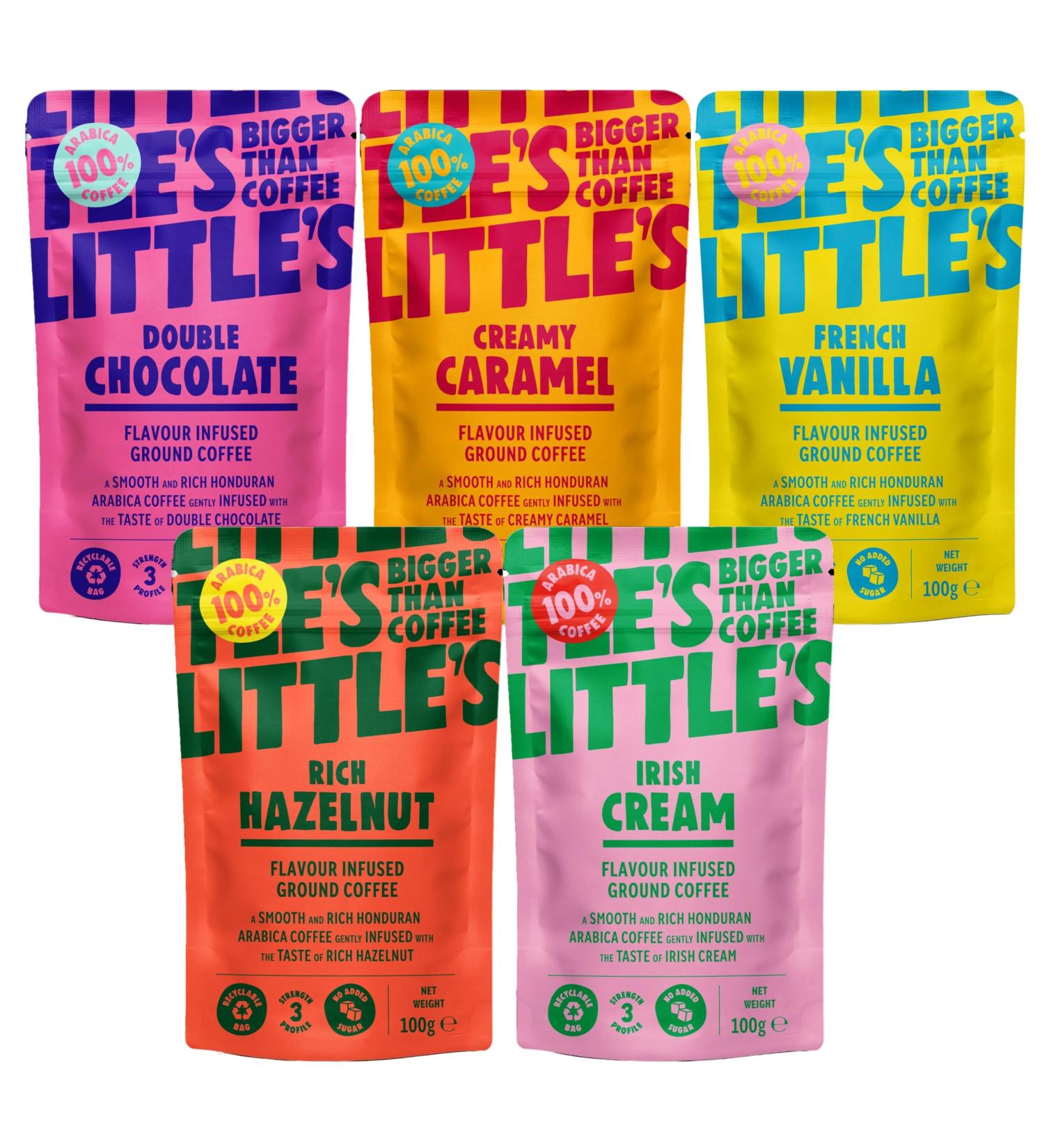 Little's Coffee Pick N Mix - Create Custom Coffee Combo with 3+ Flavours | Rich Hazelnut Irish Cream Creamy Caramel Double Chocolate | 2 Pack - Perfect Coffee Gift Set for Coffee Lovers 100 g (Pack of 2) - Buy Online on GoSupps.com