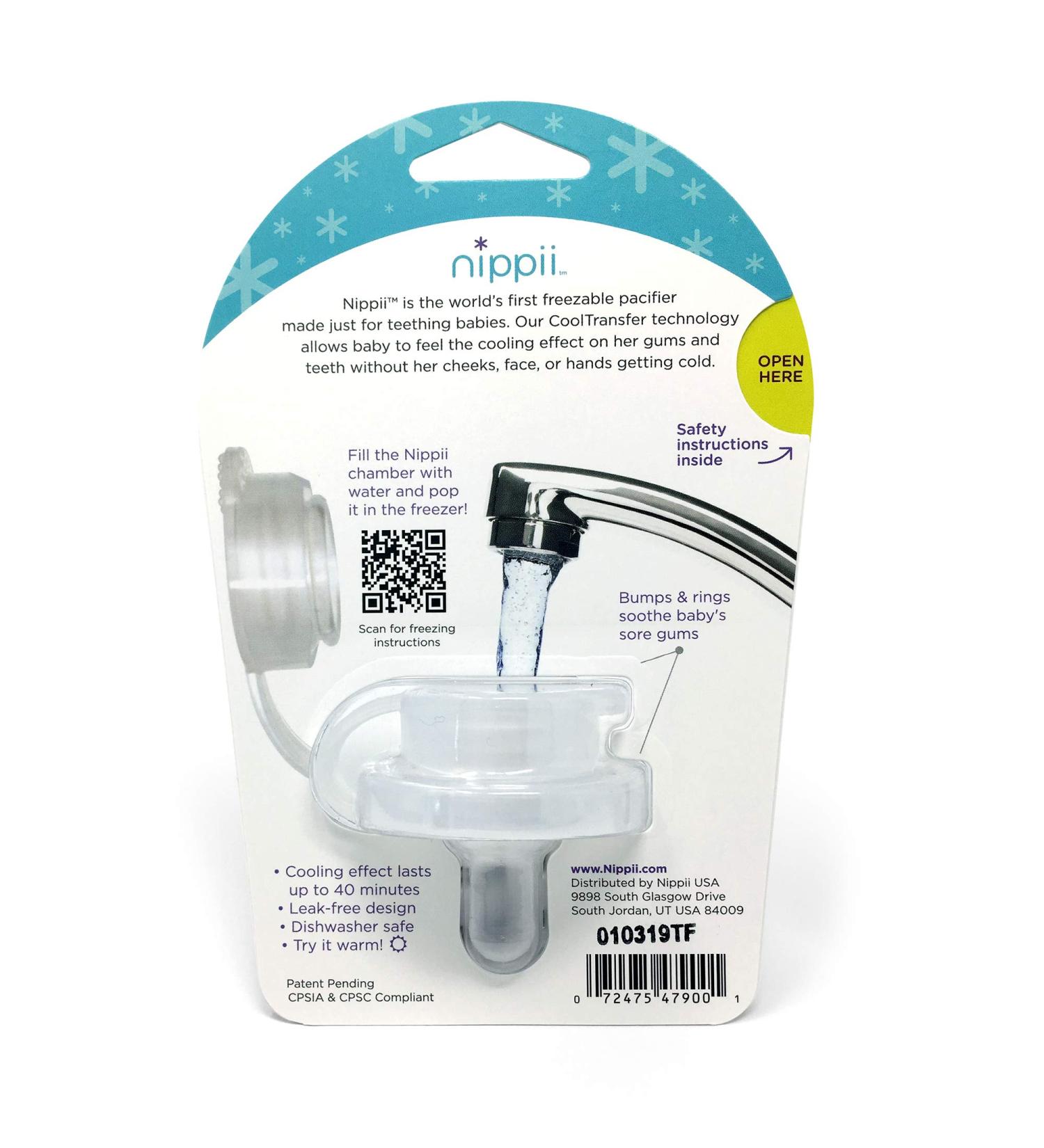 Nippii Baby Freezable Teether Pacifier for Cold Soothing Relief | Teething Pacifier with Water Fill | Teething Aid for Babies - Buy Online on GoSupps.com