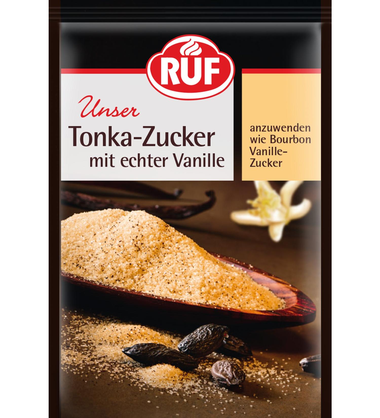 RUF Tonka Sugar with Ground Tonka Beans & Real Vanilla Pack of 2 (2 x 3 x 8g) | Premium Flavor for Baking & Desserts - Buy Online on GoSupps.com
