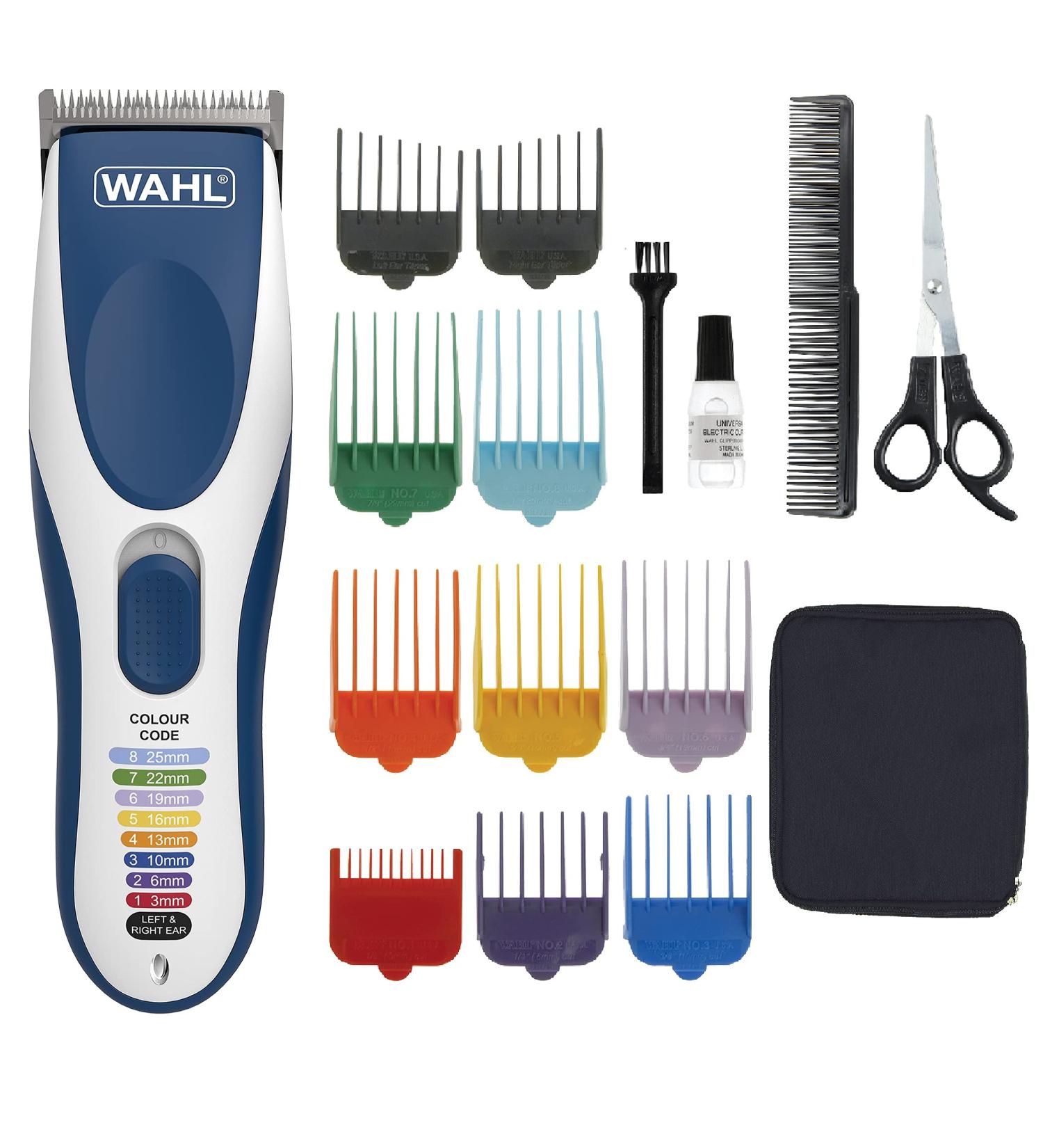 Wahl Colour Pro Cordless Hair Clippers for Men - Easy Home Haircutting with Colour Coded Guide Combs - Buy Online on GoSupps.com