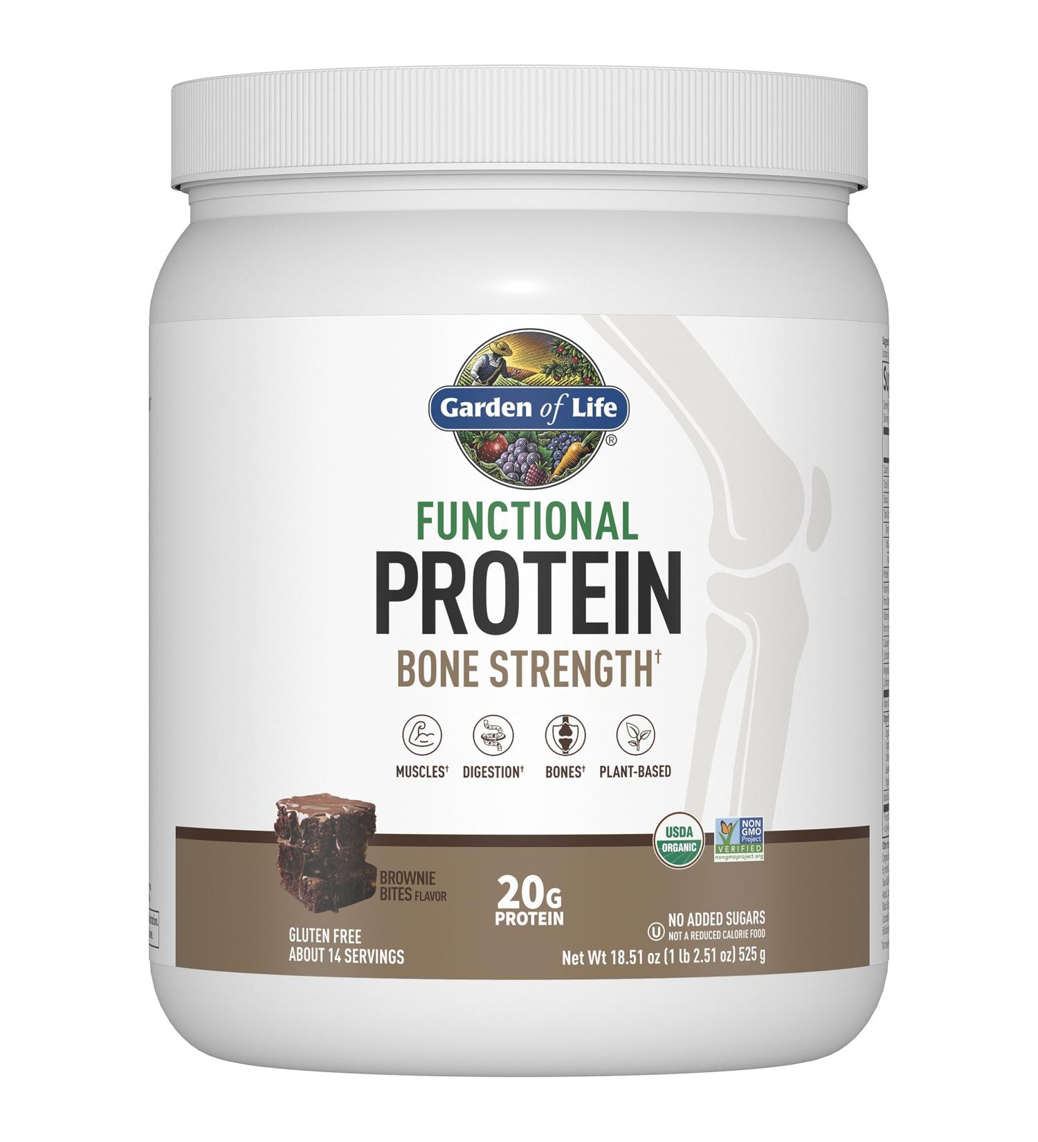 Garden of Life Organic Vegan Protein Powder 20g Plant Based Protein with Calcium D3 K2 MK-7 & Magnesium for Bone Strength Prebiotics & Probiotics for Digestion Brownie Bites Flavor 14 Servings - Buy Online on GoSupps.com