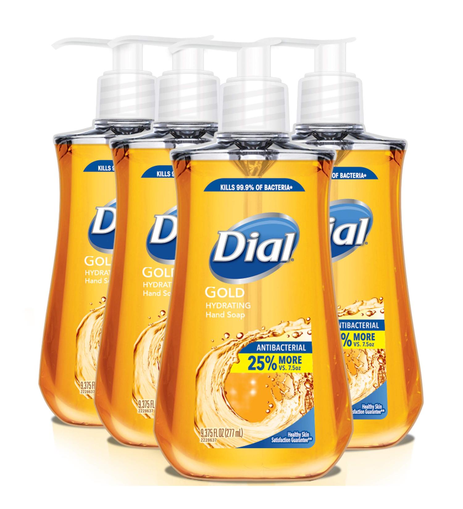 Dial Antibacterial Liquid Hand Soap Gold 9.375 Fluid Ounce (Pack of 4) Fresh 9.38 Fl Oz (Pack of 4)